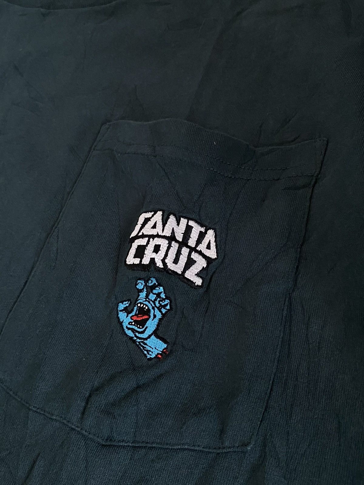 Santa Cruz Skateboards Rare!! santa cruz pocket tee forest green embroidered logo Size US XL / EU 56 / 4 - 7 Thumbnail