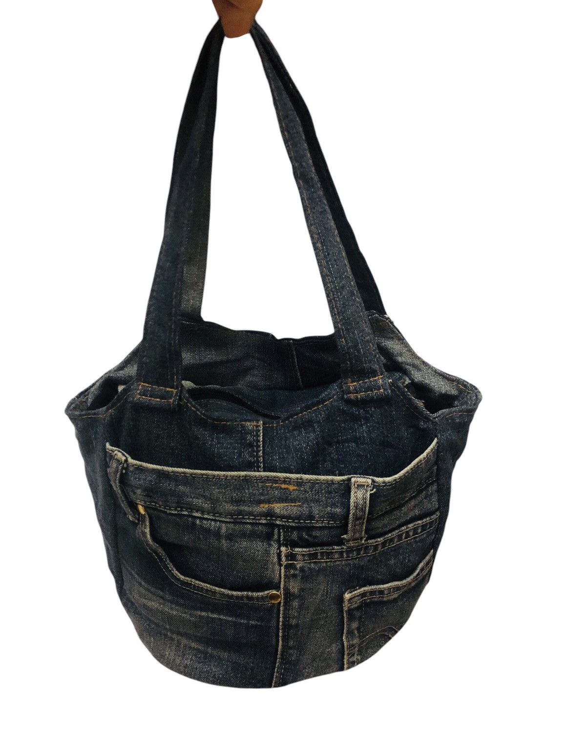 Japanese Brand Some one Red flag denim jeans tote bag Size ONE SIZE - 2 Thumbnail