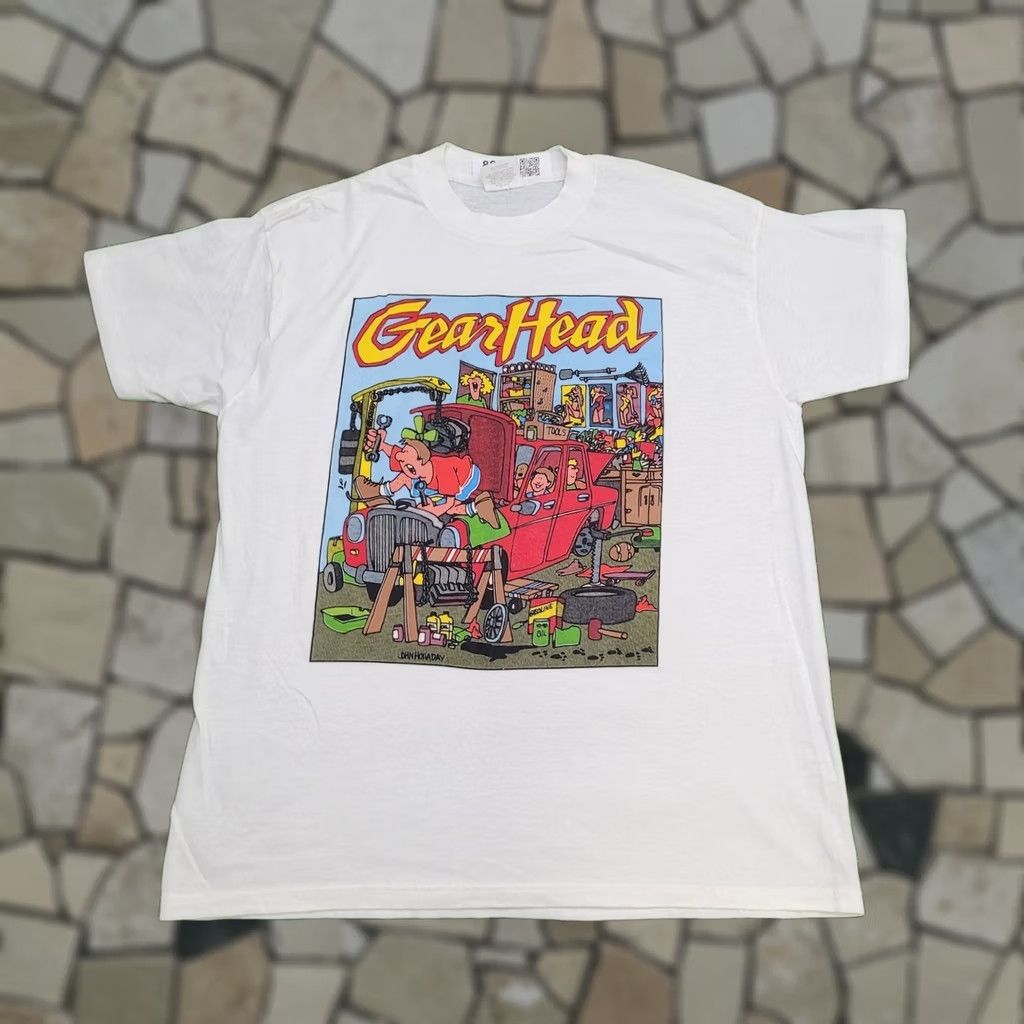 Vintage VINTAGE 80s Gear-Head Car Repair Comic Shirt M 20x26 Auto-Shop Humor Shirt M White Nike? Size US M / EU 48-50 / 2 - 1 Thumbnail