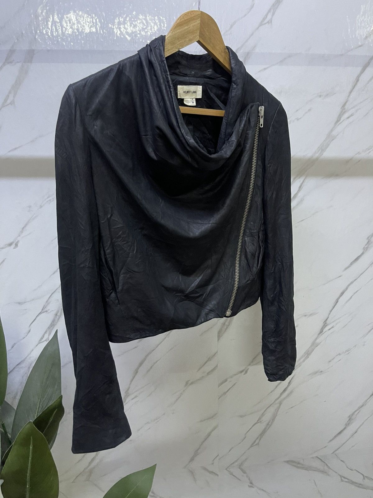 Helmut Lang Helmut Lang Draped Front Asymmetri-cal Lambskin Leather Size S / US 4 / IT 40 - 4 Thumbnail