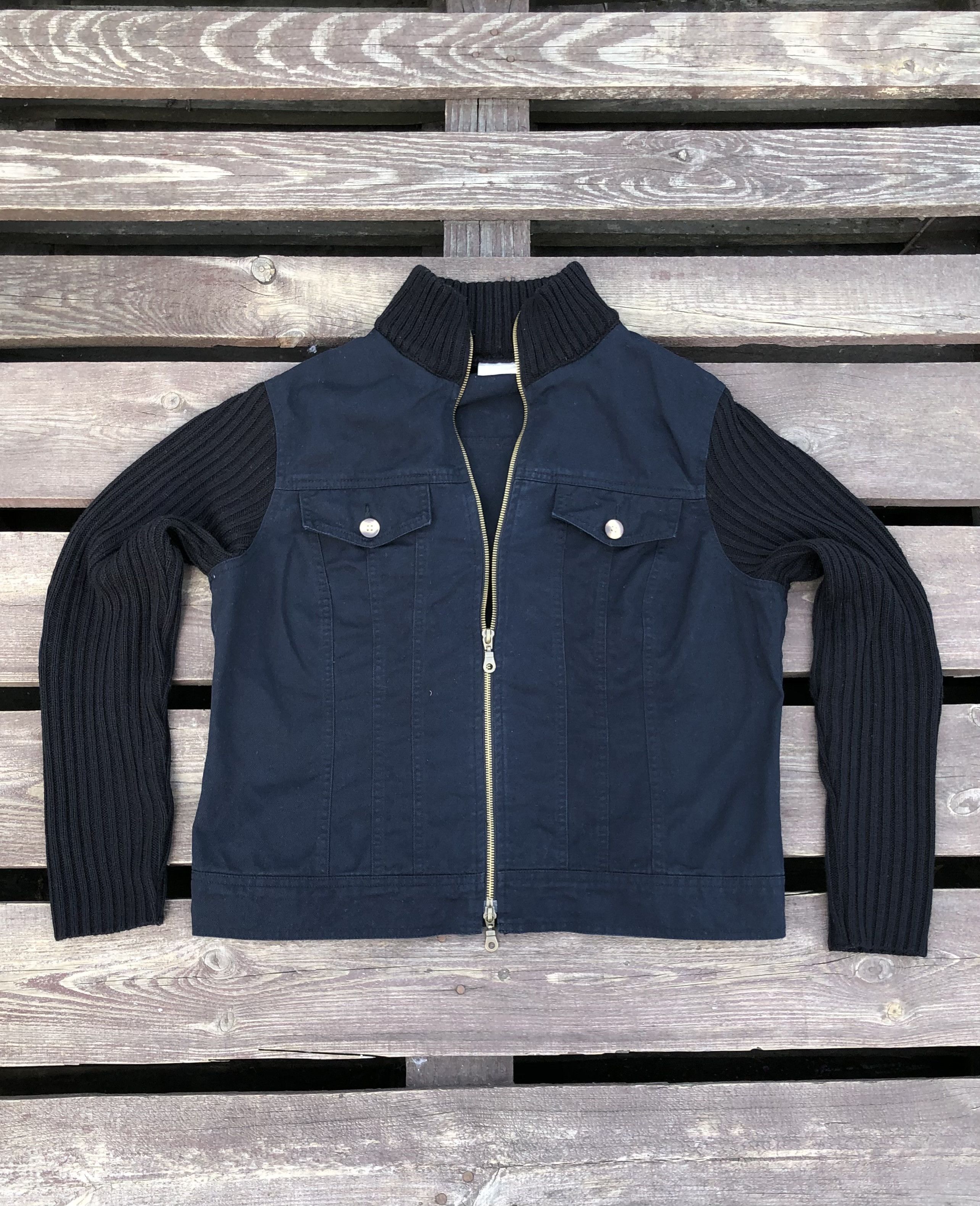 Vintage Vintage Y2K Avant Garde Zip Up Jacket Sweater Sleeves Size M / US 6-8 / IT 42-44 - 1 Thumbnail