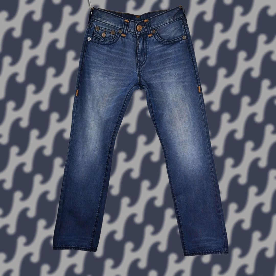 True Religion TRUE RELIGION RICKY RELAXED STRAIGHT JEANS MEN'S W31 Blue Cotton 100% INSEAM 32.68" Regular Mens Jeans Size US 31 - 1 Thumbnail