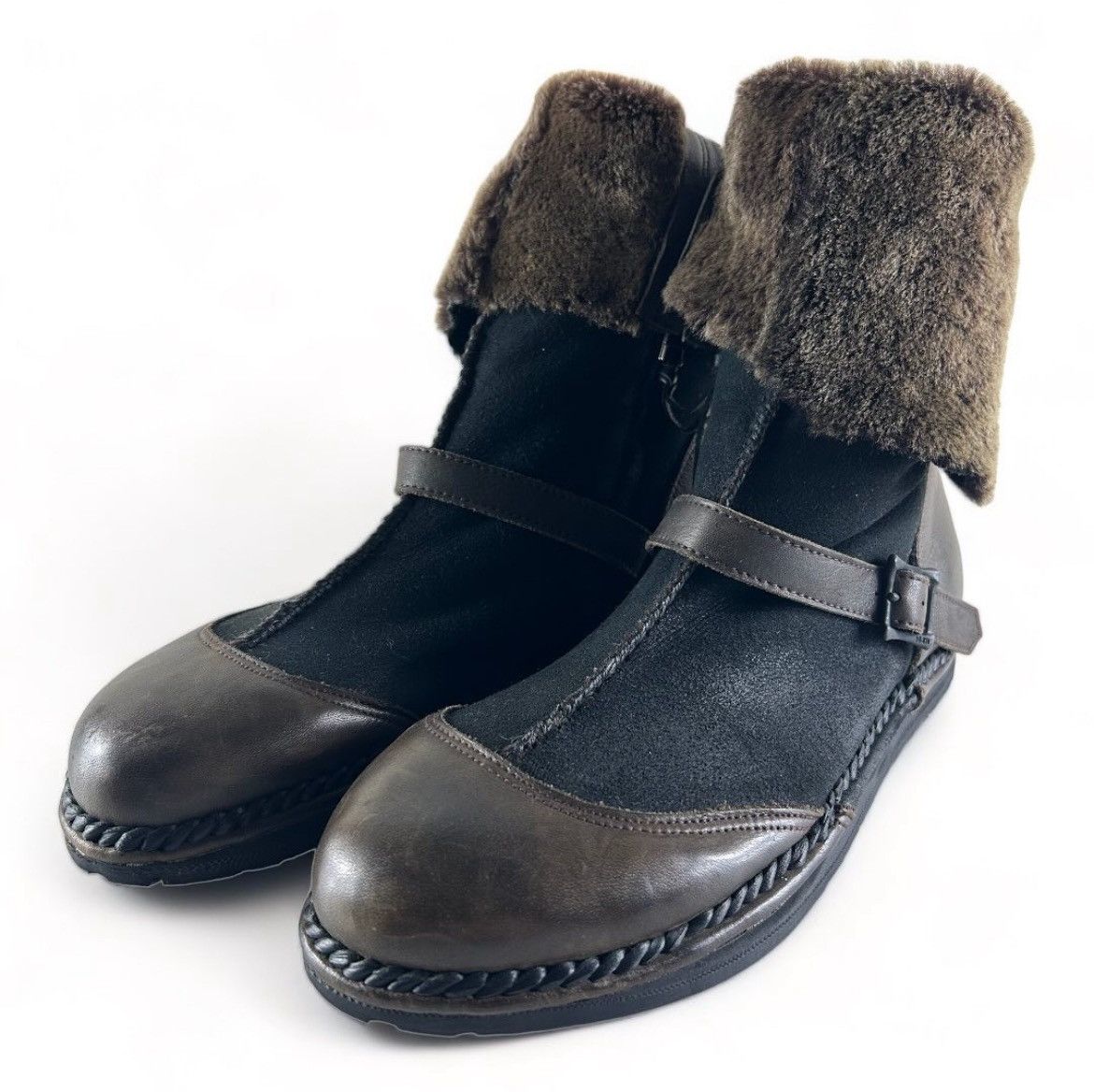image of 14Th Addiction Foldable Fur Boots in Brown, Men's (Size 9)