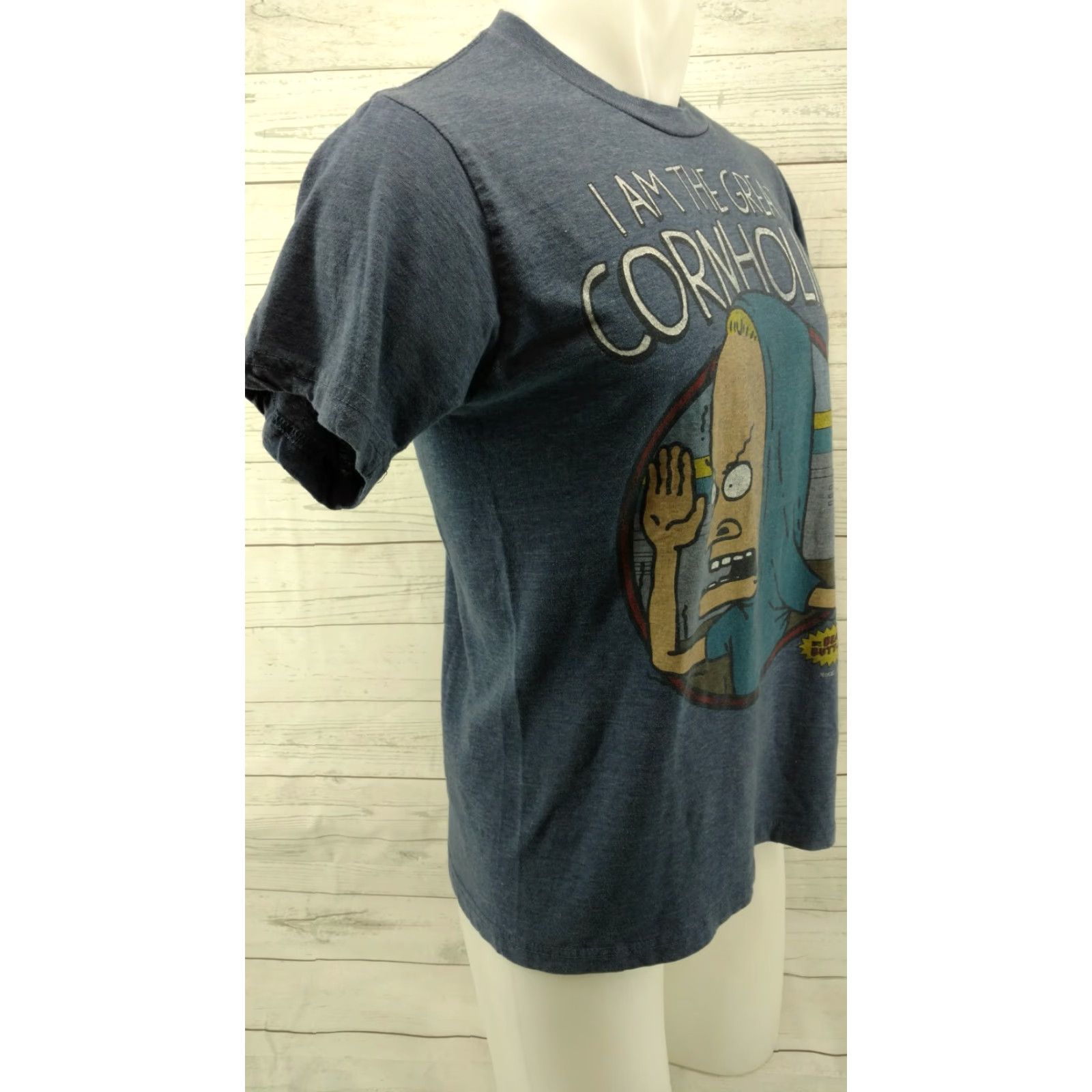 Greats MTV Beavis and Butt-Head I Am The Great CORNHOLIO T-Shirt Medium Blue Mens Shirt Regular Fit Size US M / EU 48-50 / 2 - 5 Thumbnail