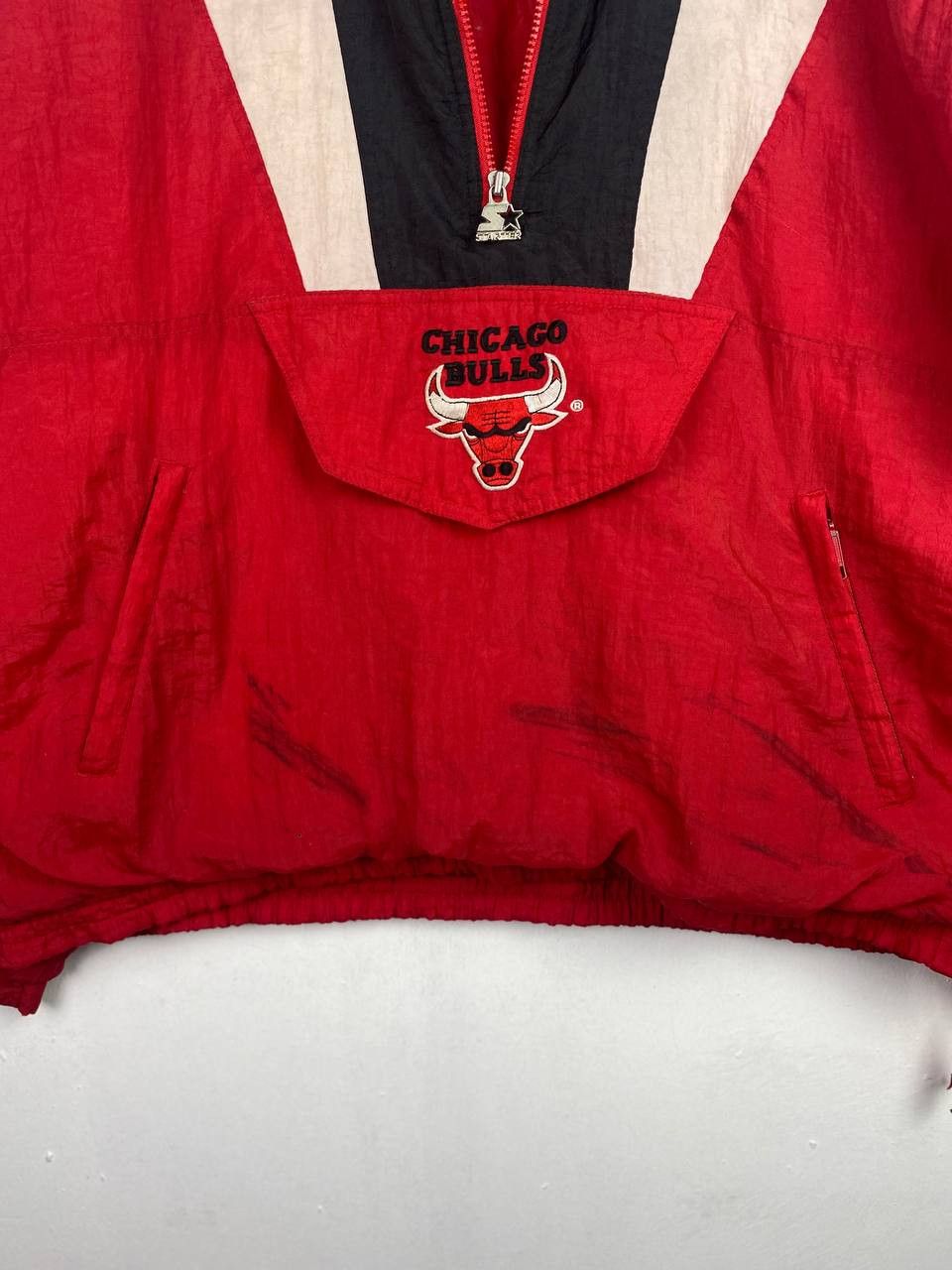 NBA vintage chicago bulls anorak jacket starter very nice design Size US XL / EU 56 / 4 - 6 Thumbnail