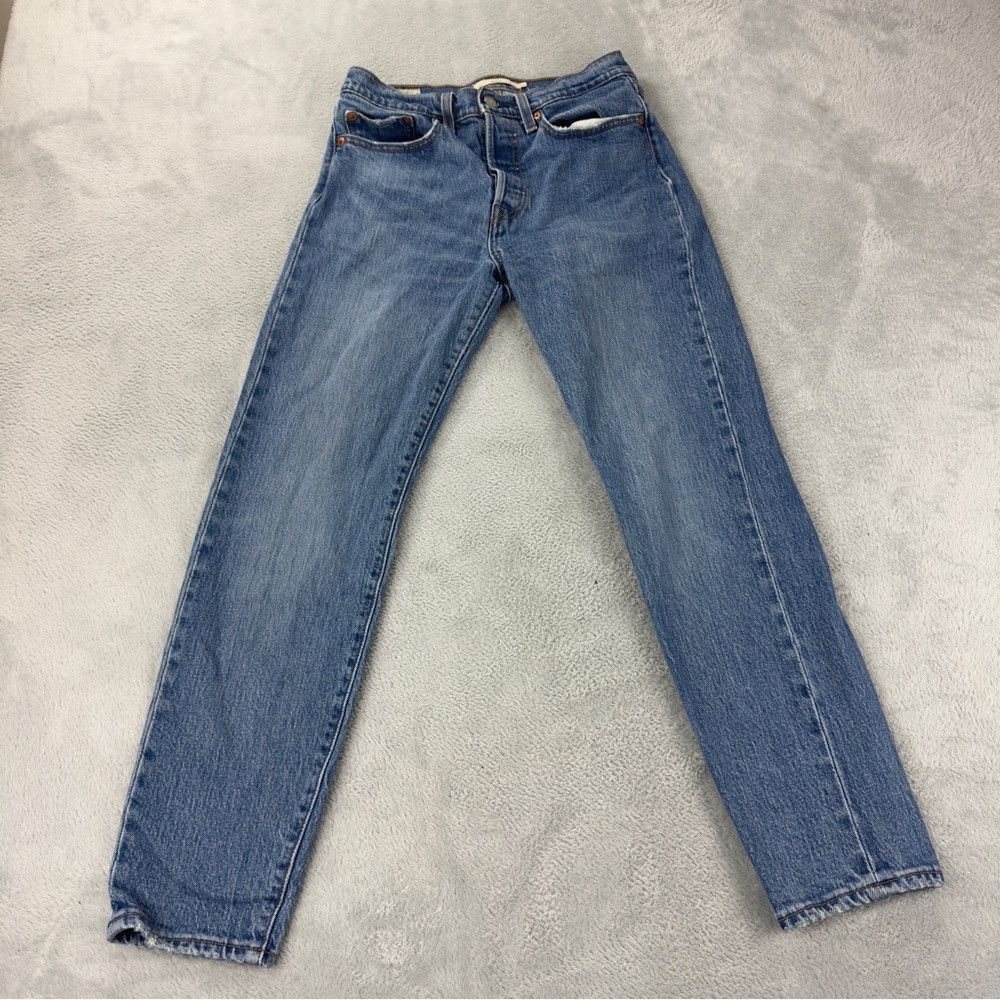 Levi's Levi's Women's Size 27x 26 Wedgie Button Fly Blue Denim Jea Size 27" / US 4 / IT 40 - 3 Thumbnail