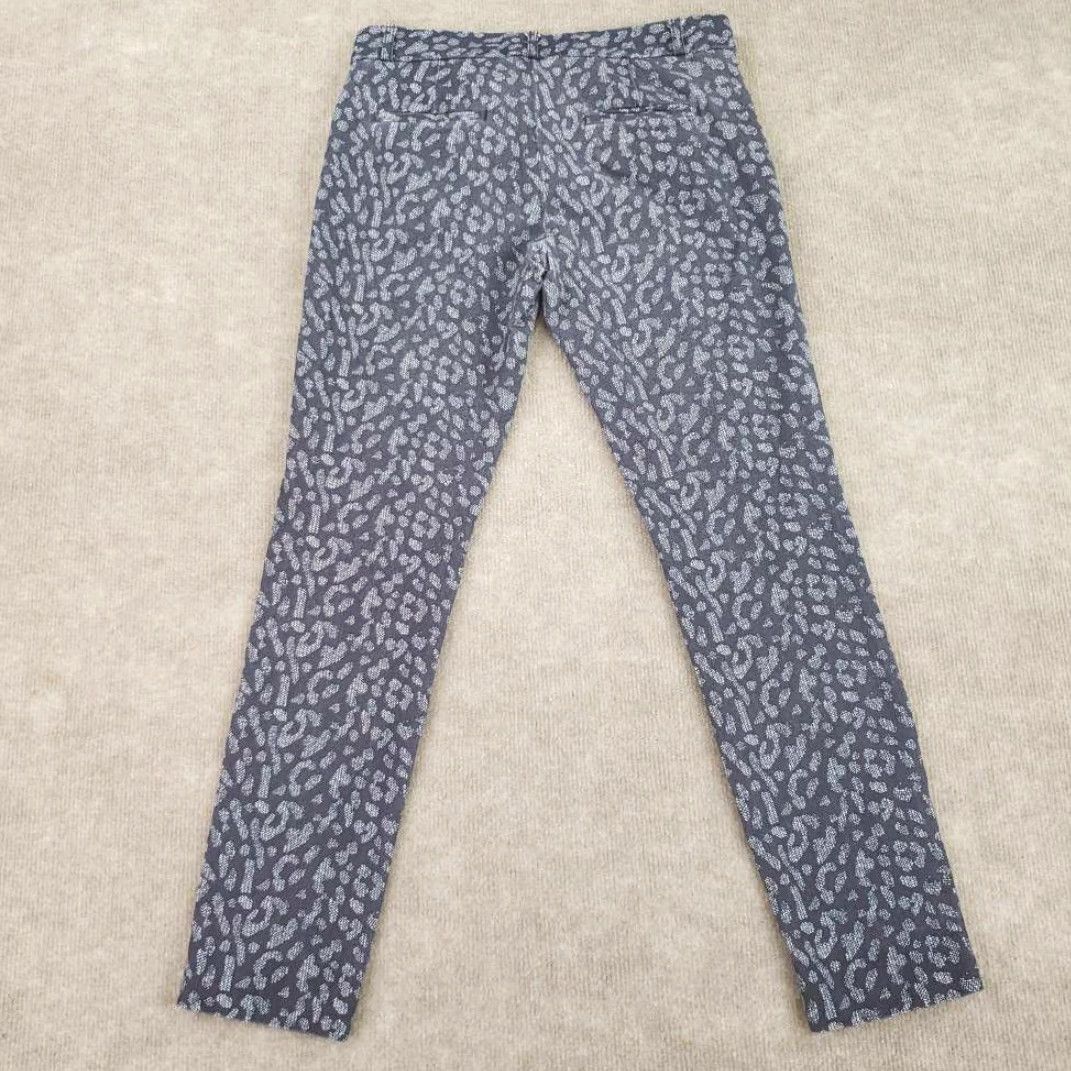 Banana Republic Banana Republic Cropped Pants Womens Sloan Purple Abstract Low Rise Stretch 0 Regular Size 28" / US 6 / IT 42 - 2 Thumbnail