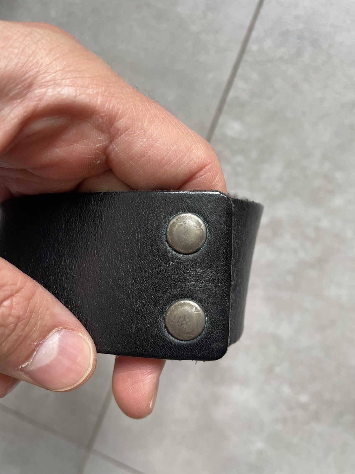 Genuine Leather Vintage SMG:99 Distressed Leather Belt Y2K GRUNGE INDUSTRIAL Size 38 - 9 Thumbnail