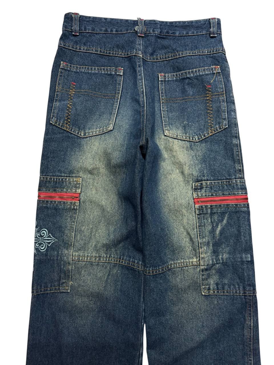 Beauty Beast 💥Baggy💥Vtg 90s Japanese Mudwash Zipper Pocket Cargo Size US 27 - 12 Thumbnail