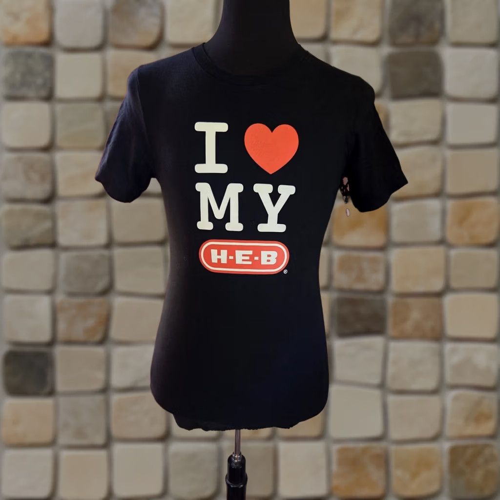 Vintage H-E-B T-Shirt Men's Size Small Black Cotton Crew Neck Short Sleeve Graphic Print "I Love My H-E-B" Size US S / EU 44-46 / 1 - 1 Thumbnail