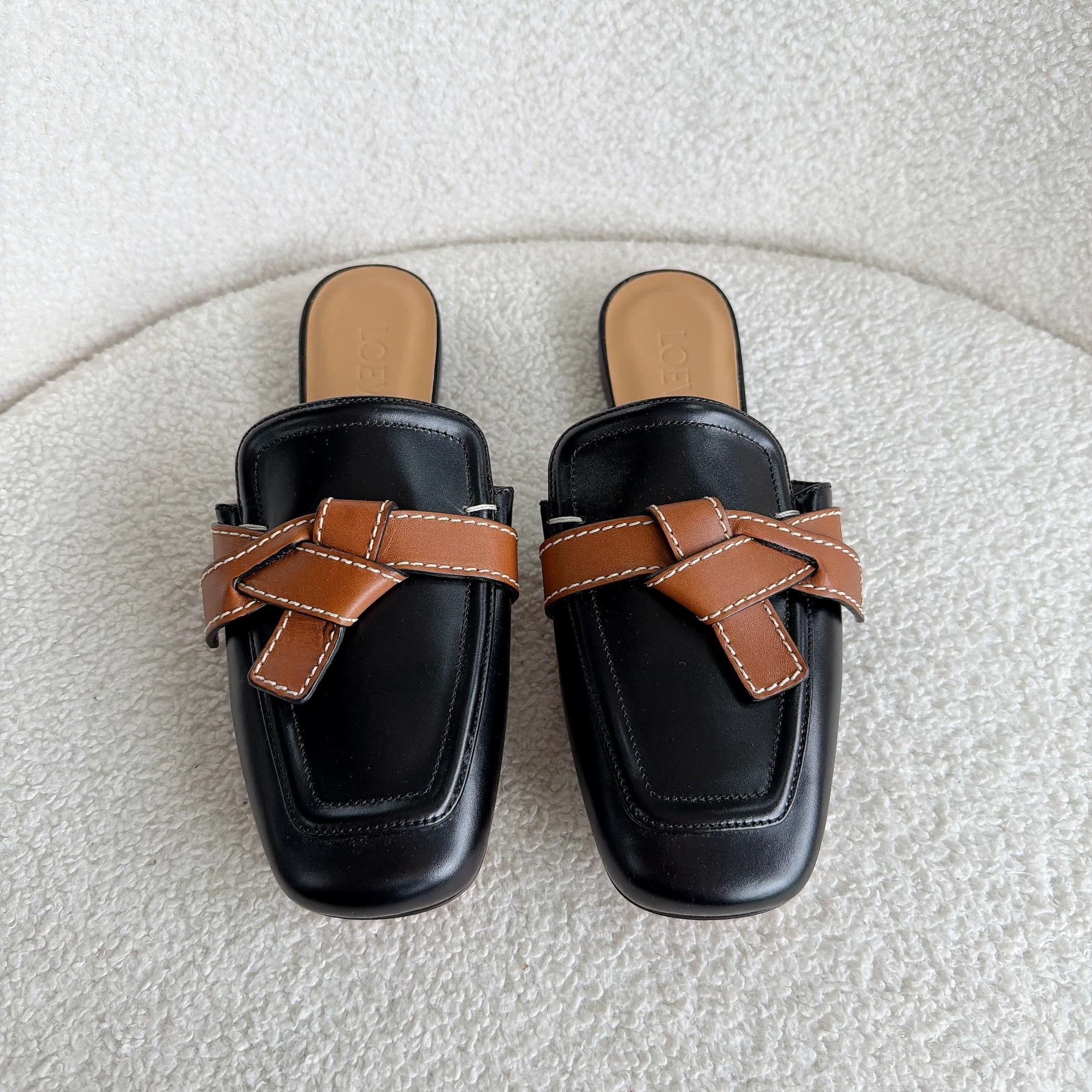 Loewe Loewe Black & Brown Mule 37 0152 Size US 6.5 / IT 36.5 - 2 Thumbnail