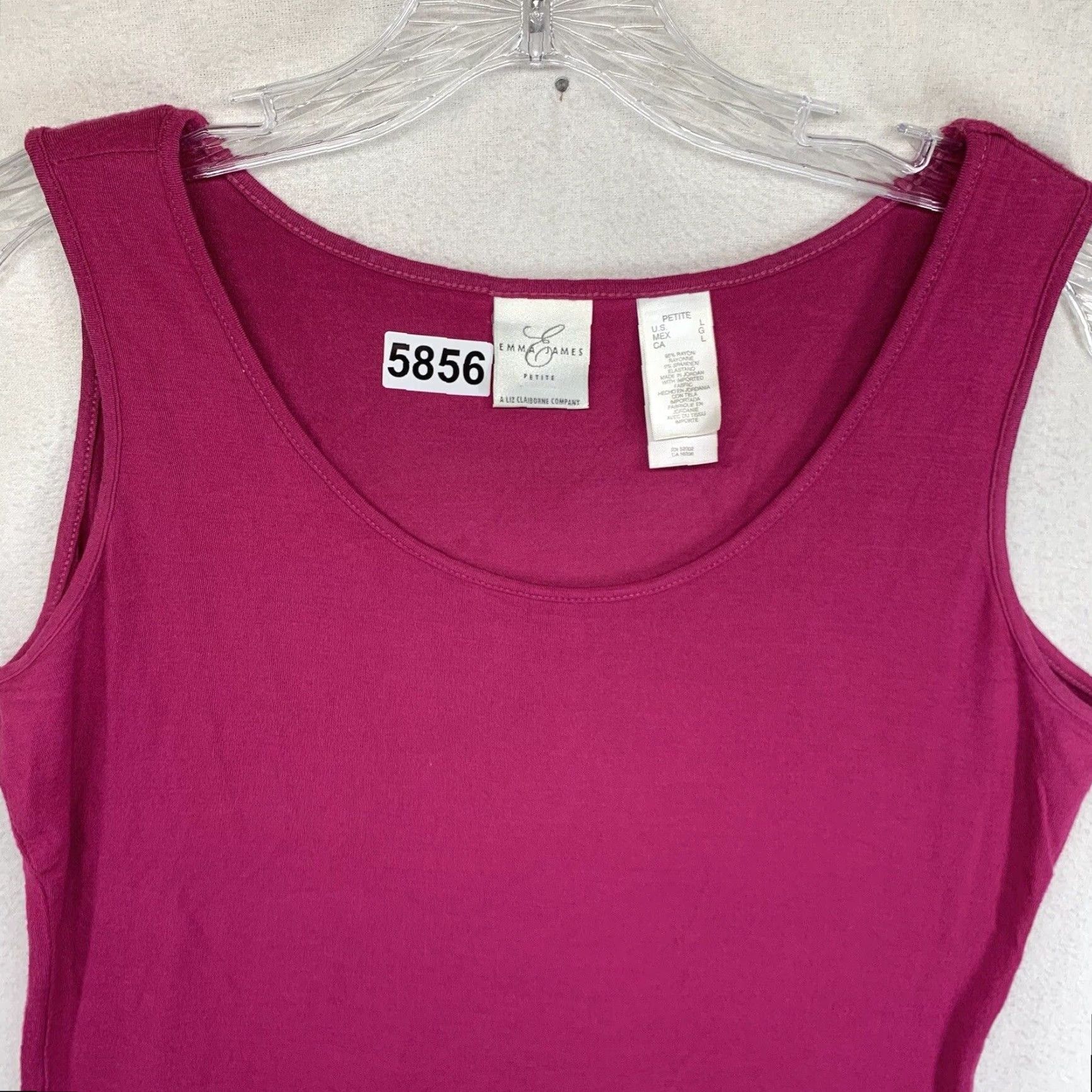 Vintage VINTAGE Emma James Women's Tank Top Large Pink Sleeveless Summer Beach Casual Lightweight Rayon Spandex Size L / US 10 / IT 46 - 4 Thumbnail