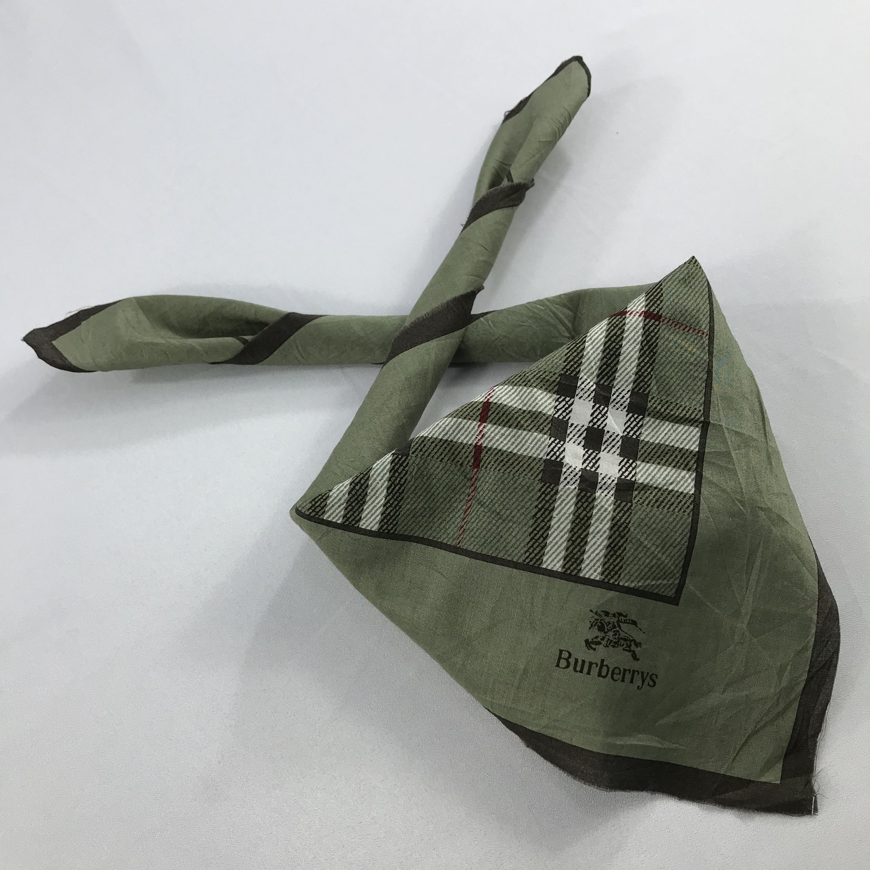Burberry × Vintage Burberry Bandana / Handkerchief / Neckerchief - S2672 Size ONE SIZE - 6 Thumbnail