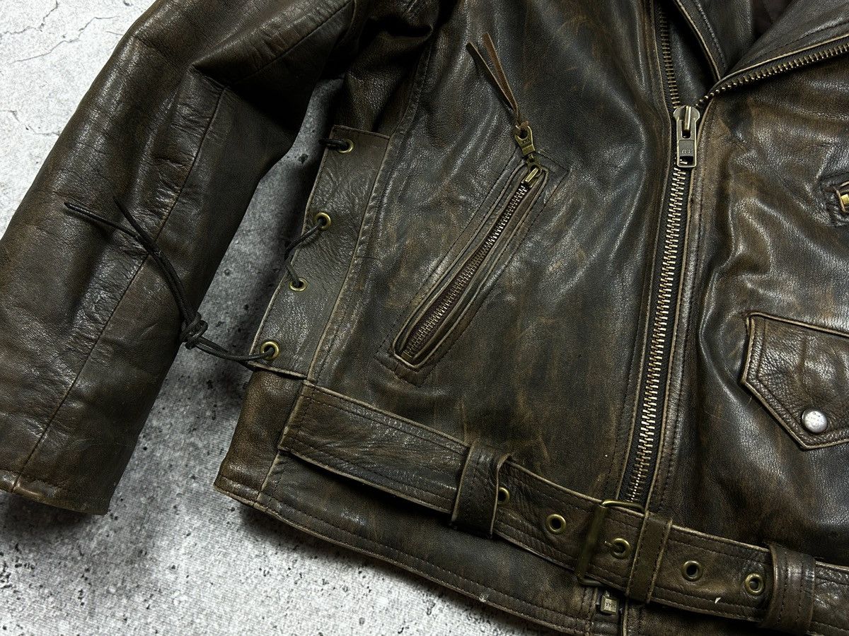 Vintage Brown Biker Leather Jacket 90s vintage Size US L / EU 52-54 / 3 - 6 Thumbnail