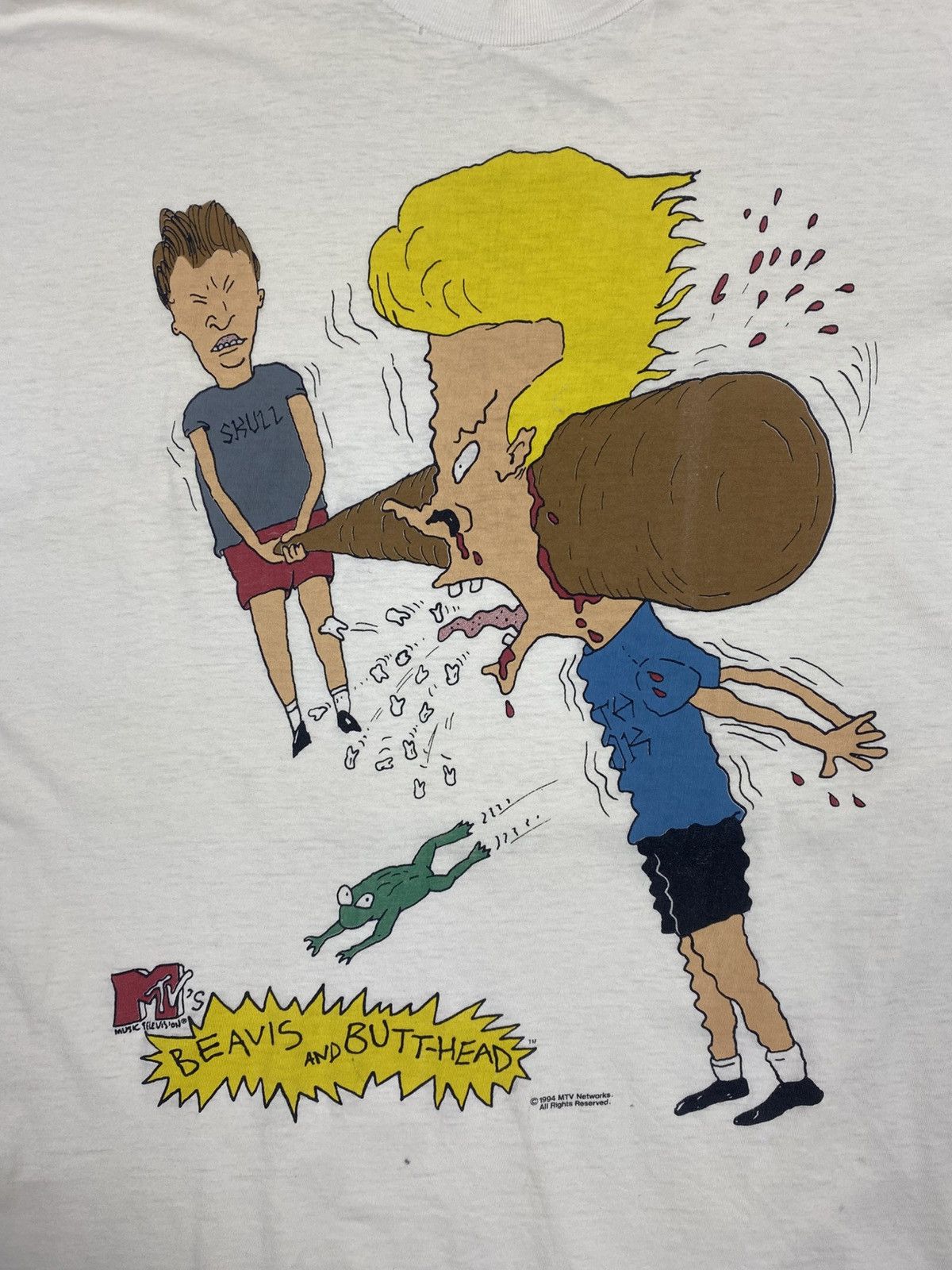 Mtv Vintage 1994 Beavis and Butt-Head Heavy Distressed Tee MTV Size US L / EU 52-54 / 3 - 11 Thumbnail