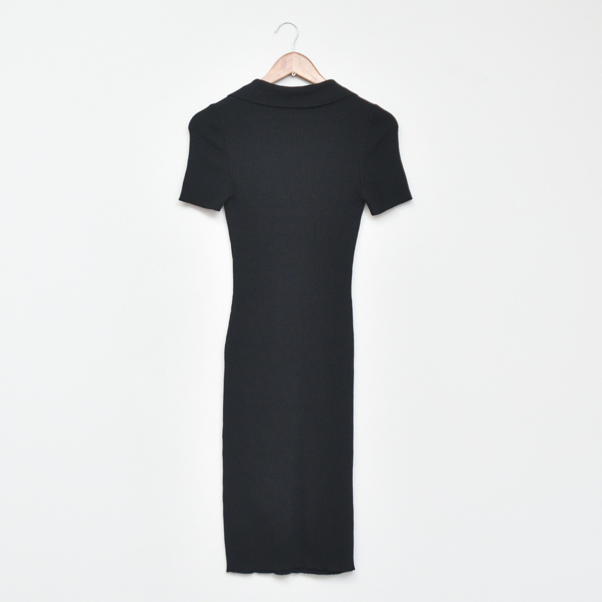 Wolford WOLFORD Ribbed Knit Midi Dress Virgin Wool Cotton Lace Up Size XS / US 0-2 / IT 36-38 - 5 Thumbnail