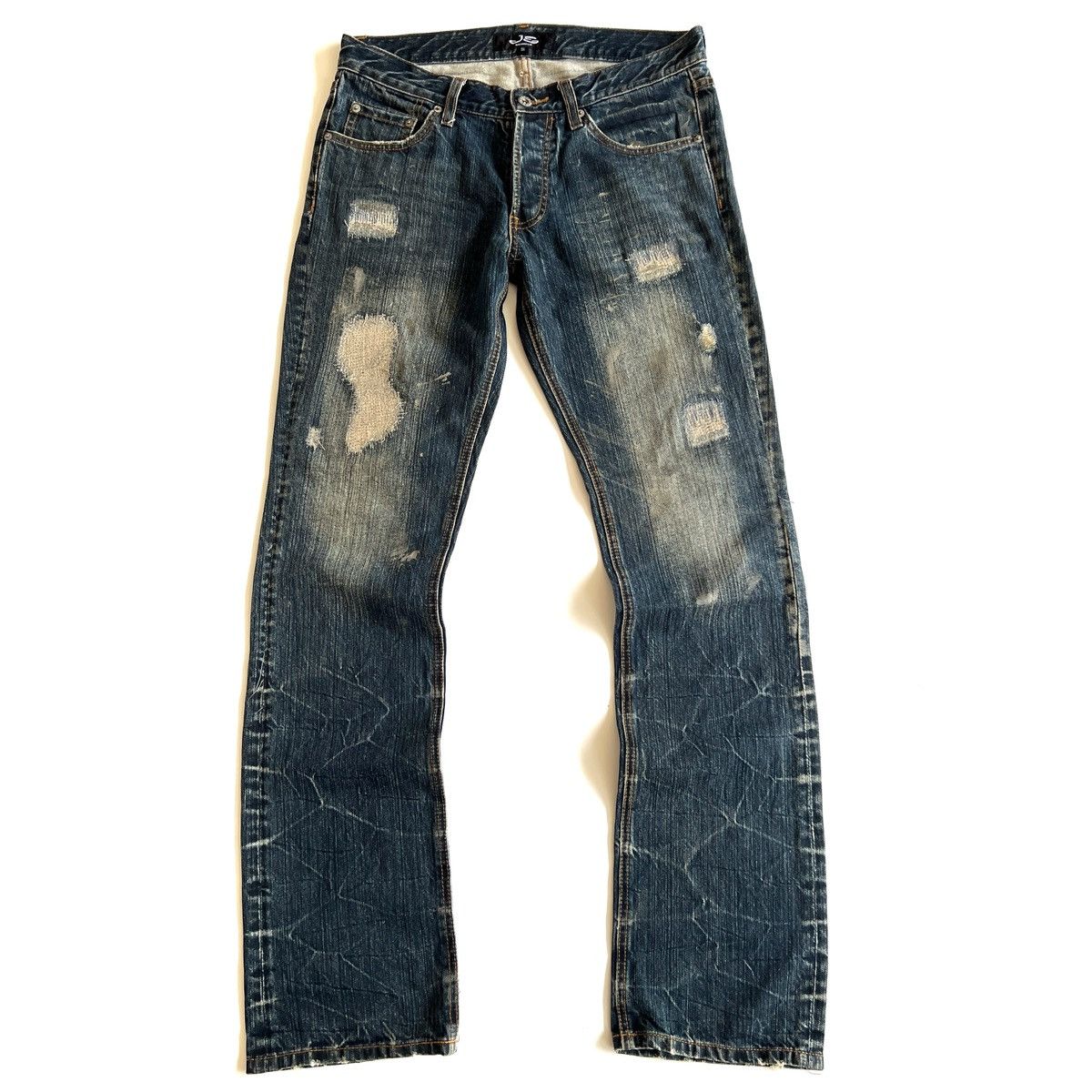 Jackrose low-waisted distressed washed denim