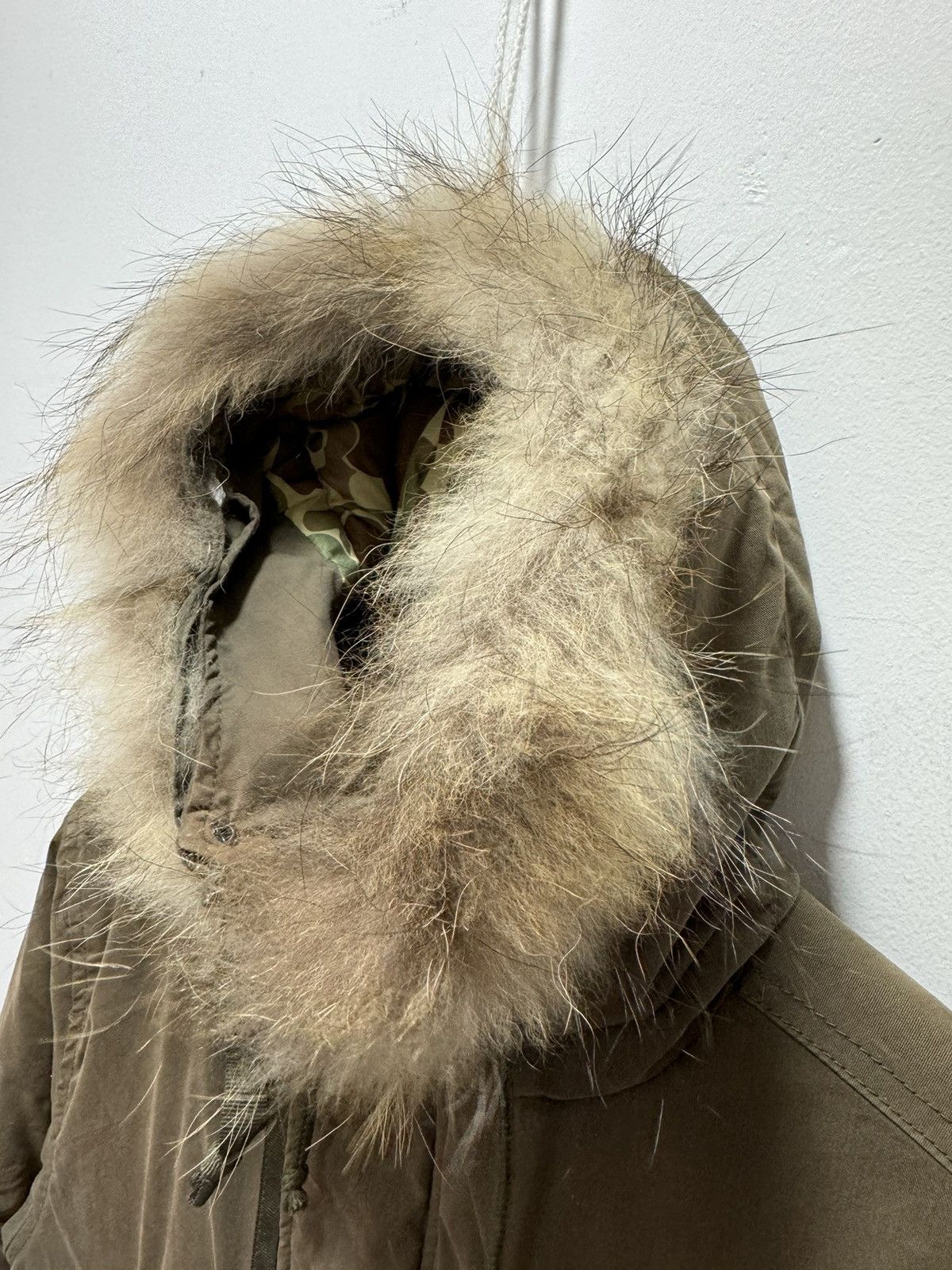 If Six Was Nine × Le Grande Bleu (L.G.B.) × Vintage VINTAGE FUR HOODIE LINED CAMO SUN FADED JACKET Size M / US 6-8 / IT 42-44 - 7 Thumbnail