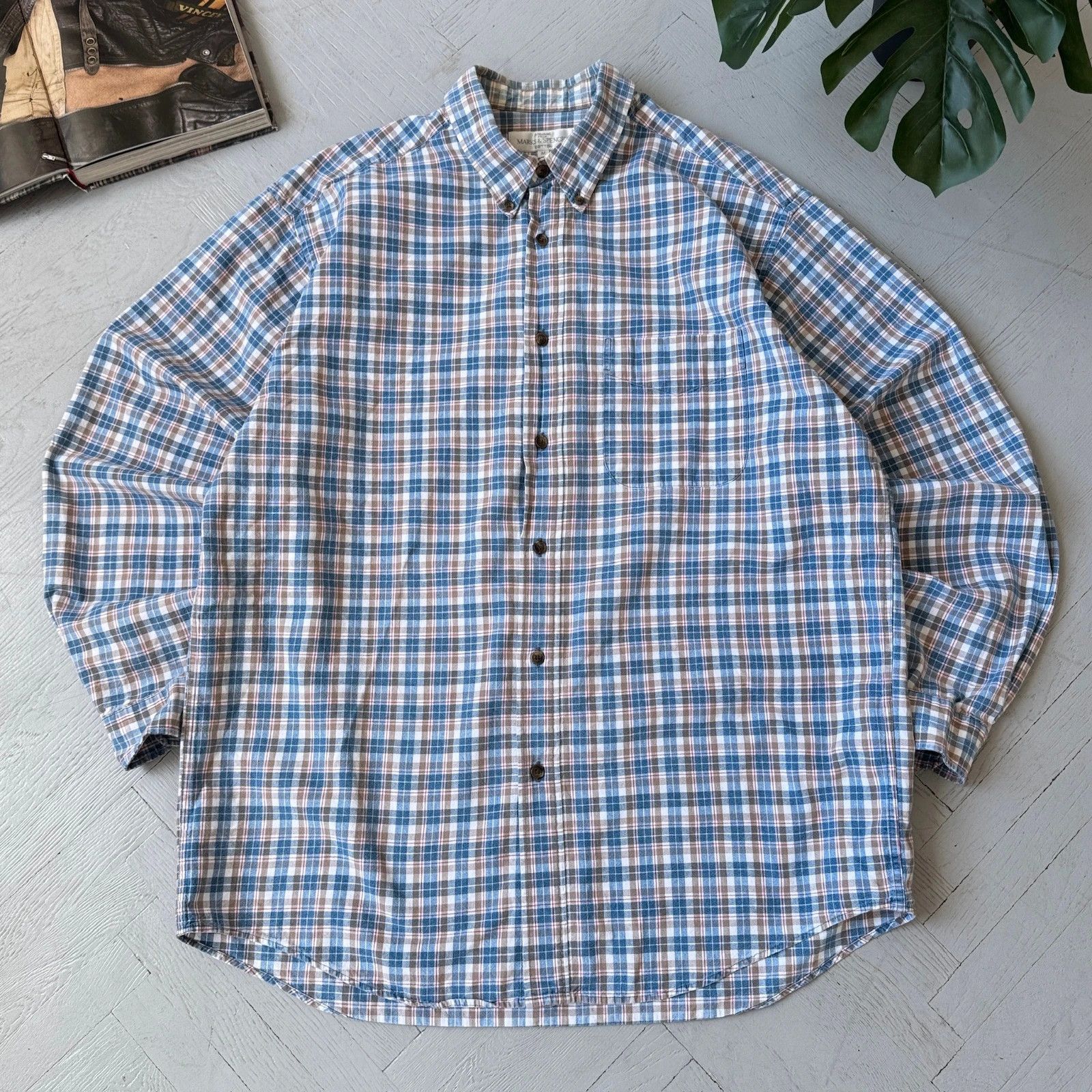 Vintage Vintage St Michael Preppy Button Up Cotton Oxford Shirt Size US M / EU 48-50 / 2 - 1 Thumbnail