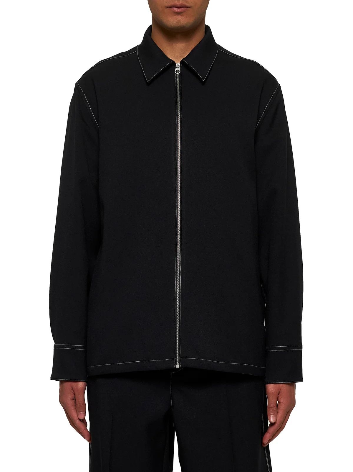 Jil Sander o1loc1c0426 Long Sleeved Zip Up Shirt in Black Size US S / EU 44-46 / 1 - 2 Thumbnail