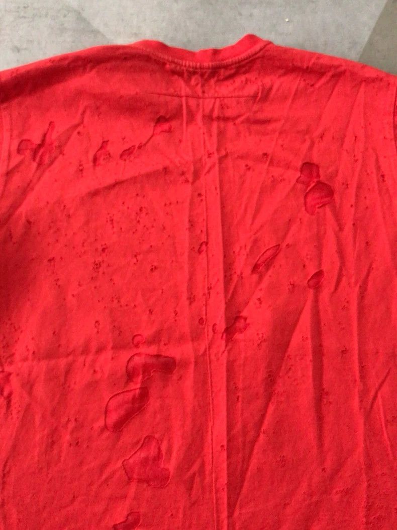 Givenchy Givenchy Ripped Short Sleeve T-Shirt Red Big Destruction Size US XS / EU 42 / 0 - 9 Thumbnail