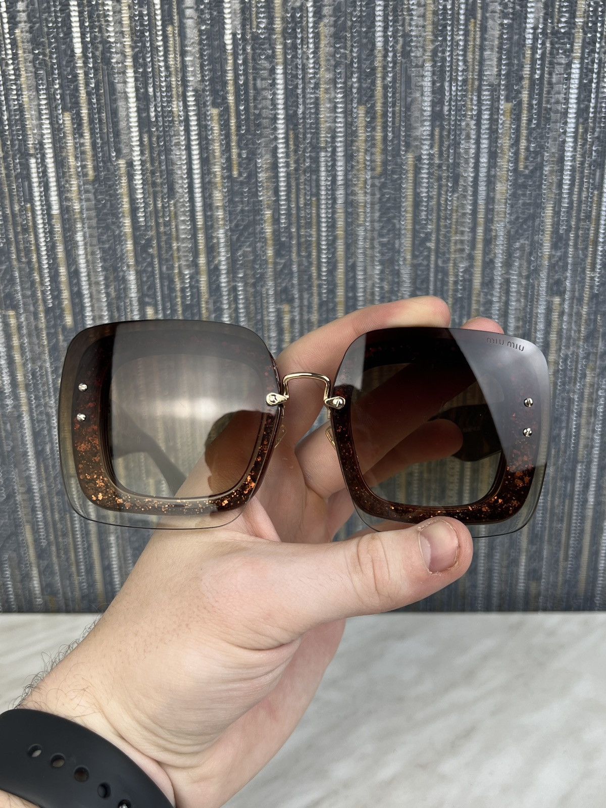 Miu Miu Miu Miu SMU 01R Reveal Sunglasses (Y0318) Size ONE SIZE - 7 Thumbnail