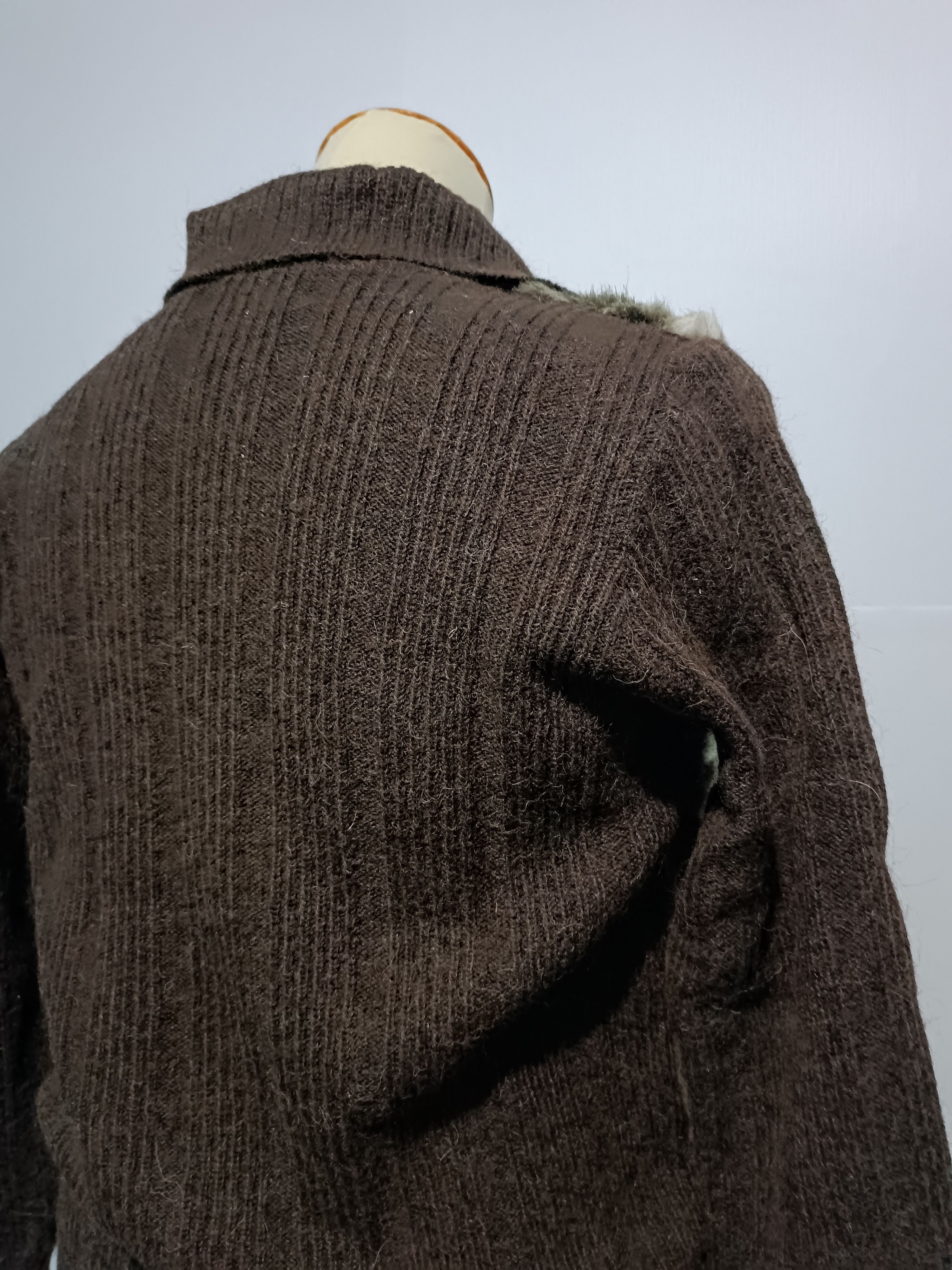 Japanese Brand Unreal Faux Fur Warmer Wool Jacket Brown Size US M / EU 48-50 / 2 - 5 Thumbnail