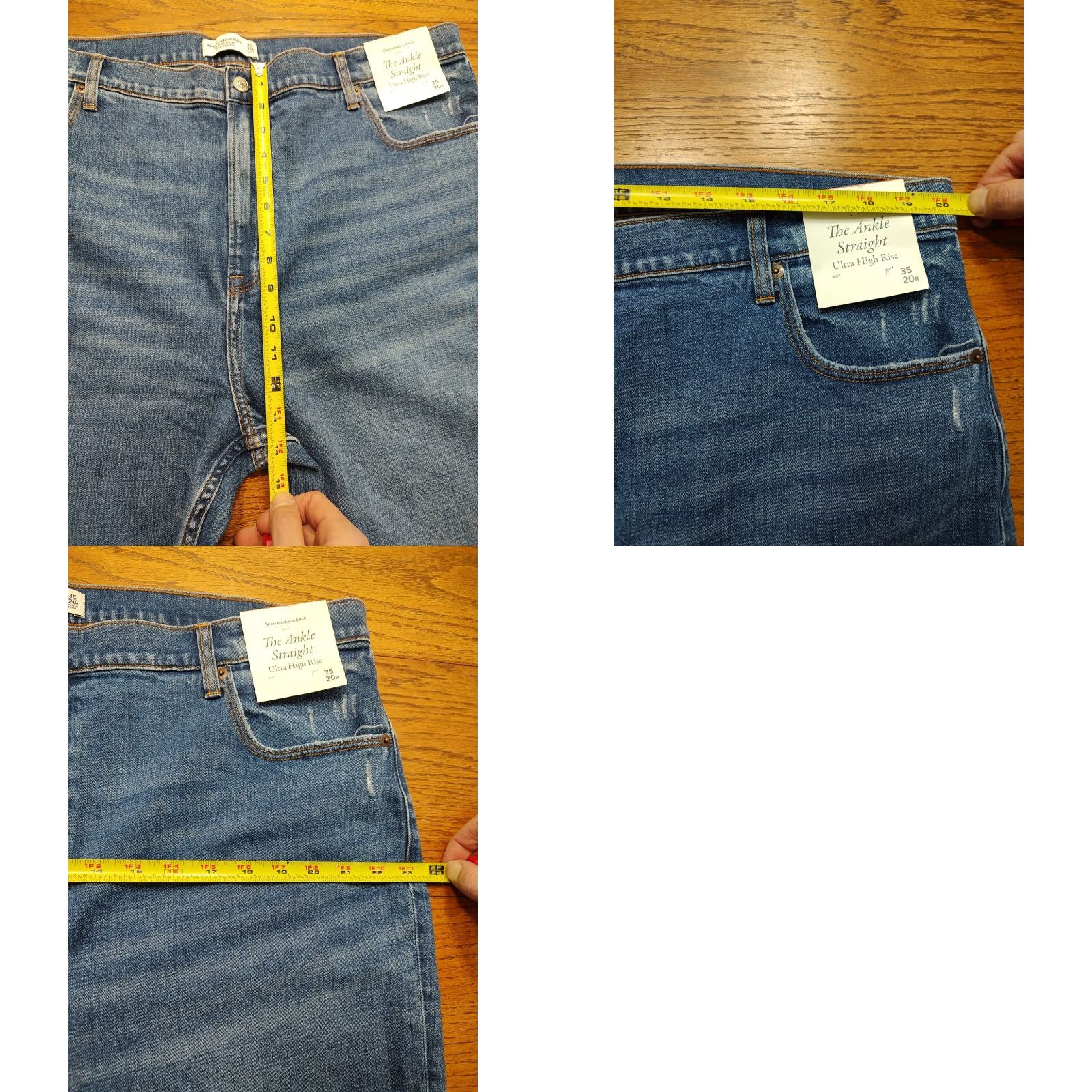 Abercrombie & Fitch VINTAGE Abercrombie & Fitch Ankle Jeans Distressed 90s City Womens Plus 20 Blue 27 Inseam 13 Rise 5-Pocket Denim Cotton Blend Zip Closure Size ONE SIZE - 9 Thumbnail