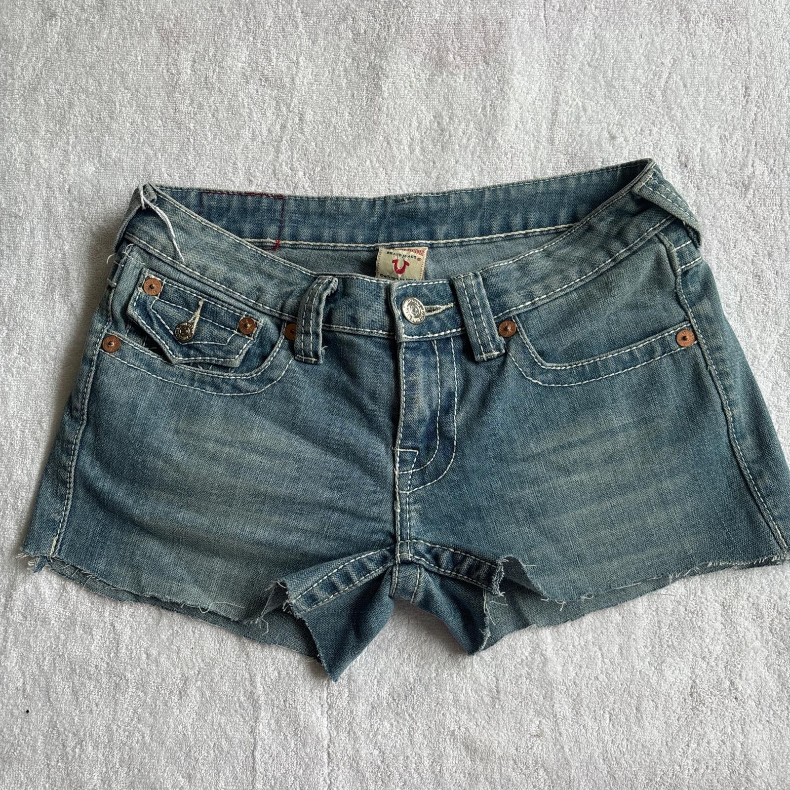True Religion y2k true religion denim mini shorts Size 27" / US 4 / IT 40 - 3 Thumbnail