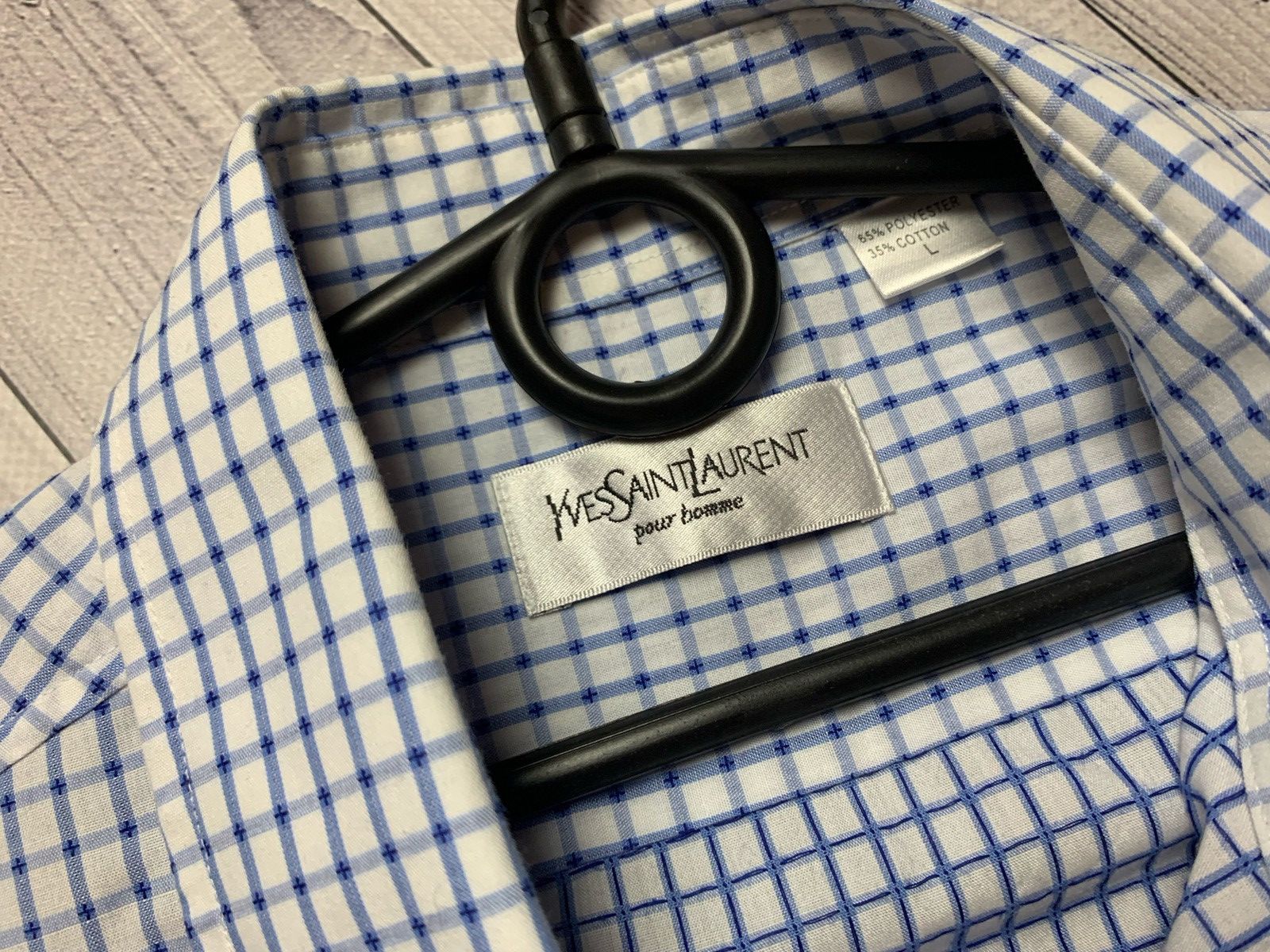 Yves Saint Laurent Yves saint Lauren paid shirt Ysl Size L Size US XL / EU 56 / 4 - 3 Thumbnail