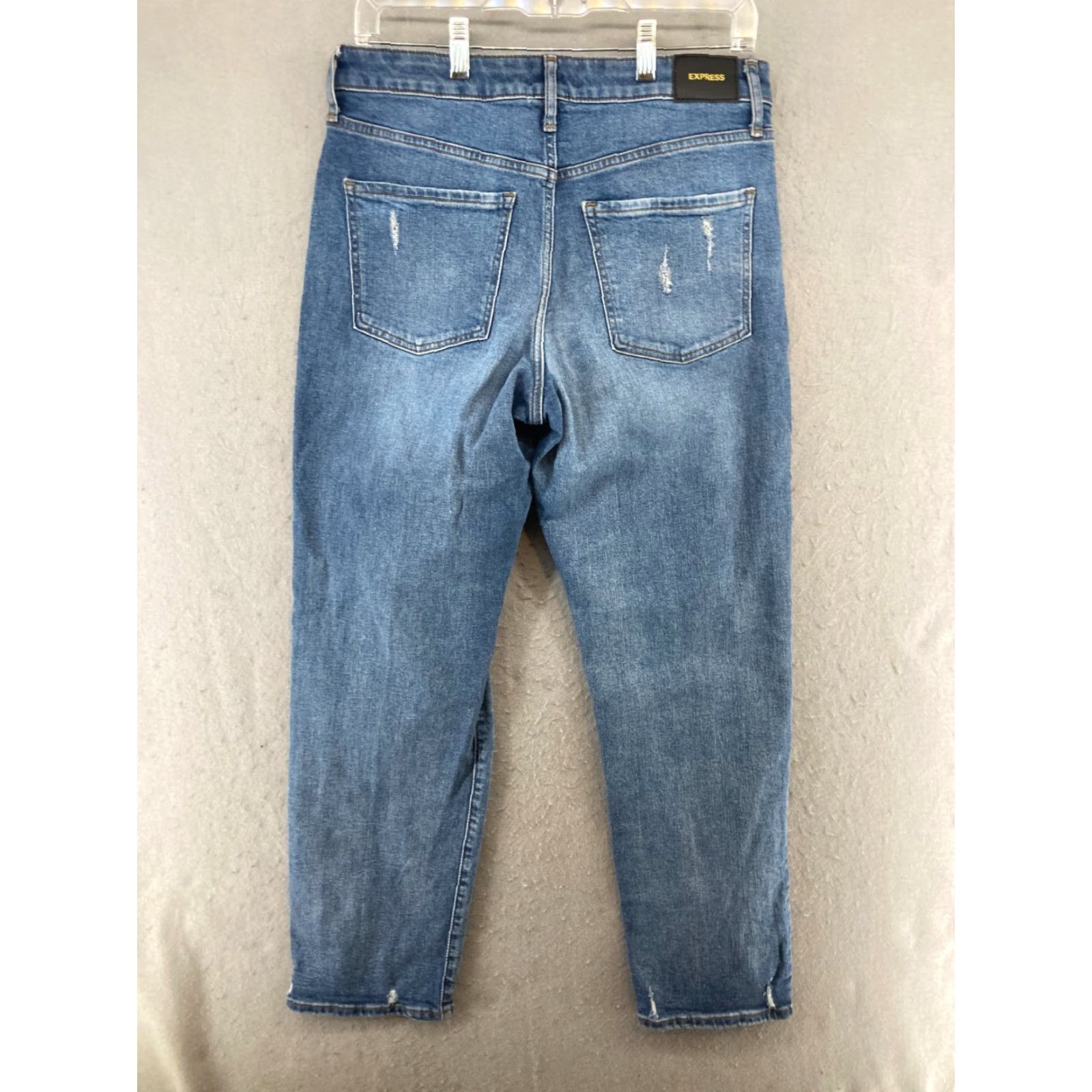 Express Express Wide Leg Jeans 6 High Rise Relaxed Fit Blue Distressed 90s Womens Size 28" / US 6 / IT 42 - 7 Thumbnail