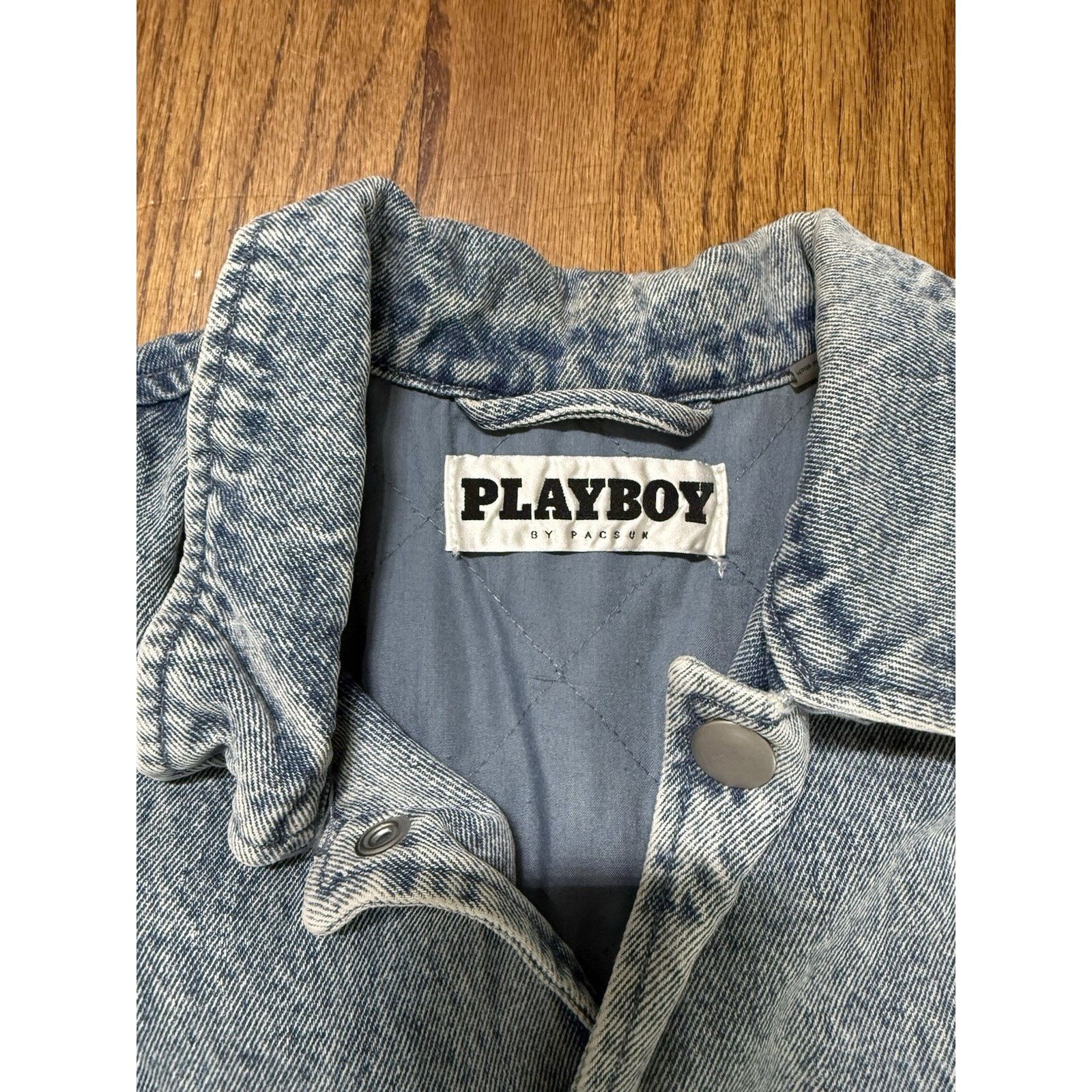 Pacsun PacSun x Playboy Vintage Inspired Denim Varsity Jacket Size US M / EU 48-50 / 2 - 6 Thumbnail