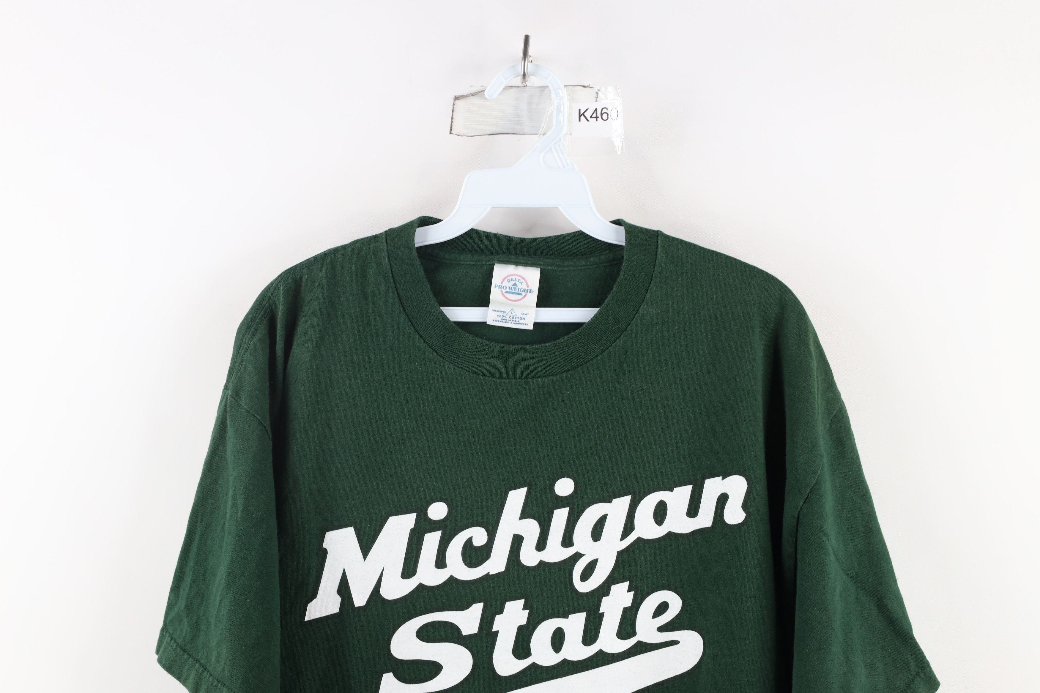 Vintage Vintage 90s Script Michigan State University T-Shirt Green Size US L / EU 52-54 / 3 - 2 Thumbnail