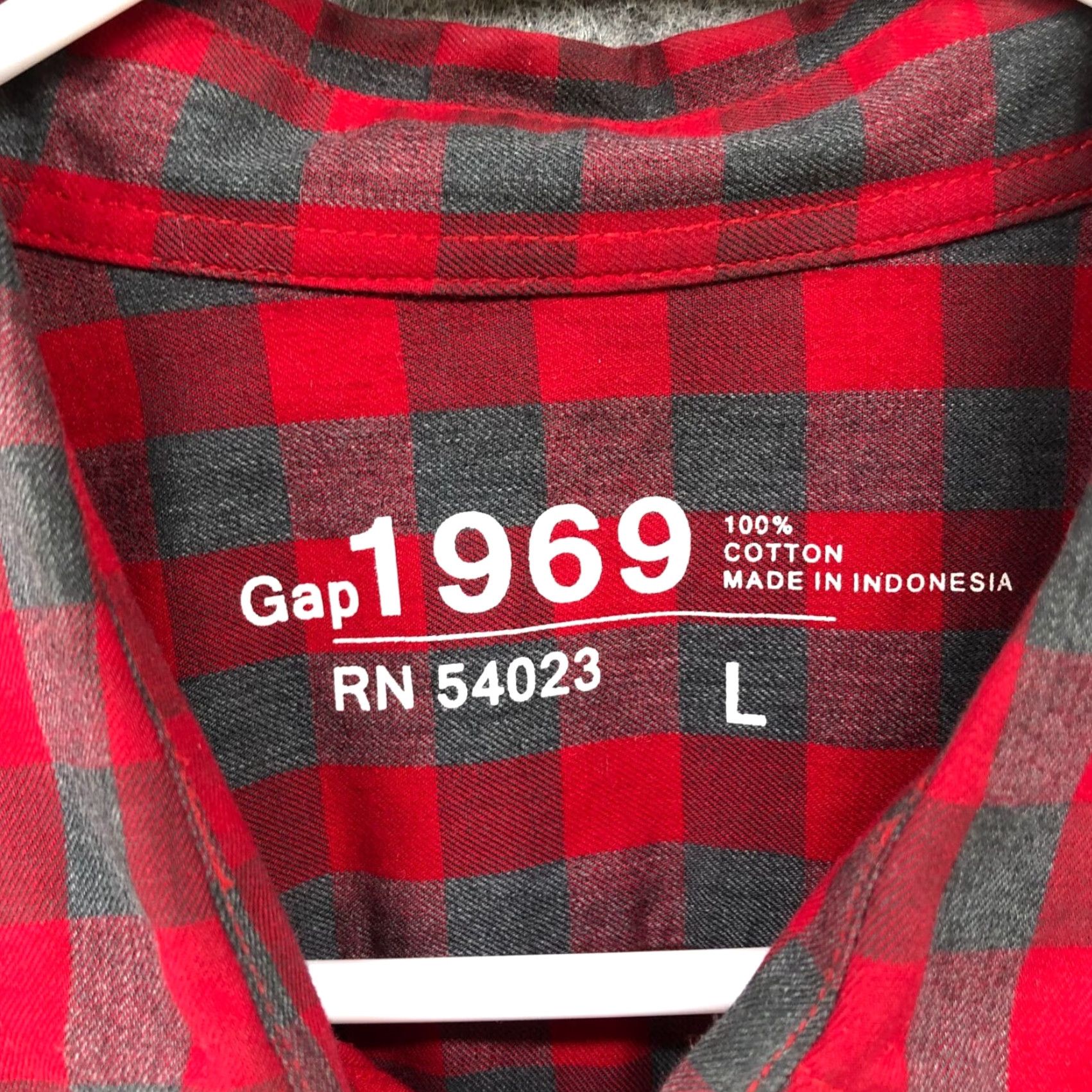Gap Gap Shirt Mens L Red Gray Check Button Up Cotton Long Sleeve Regular Size US L / EU 52-54 / 3 - 5 Thumbnail