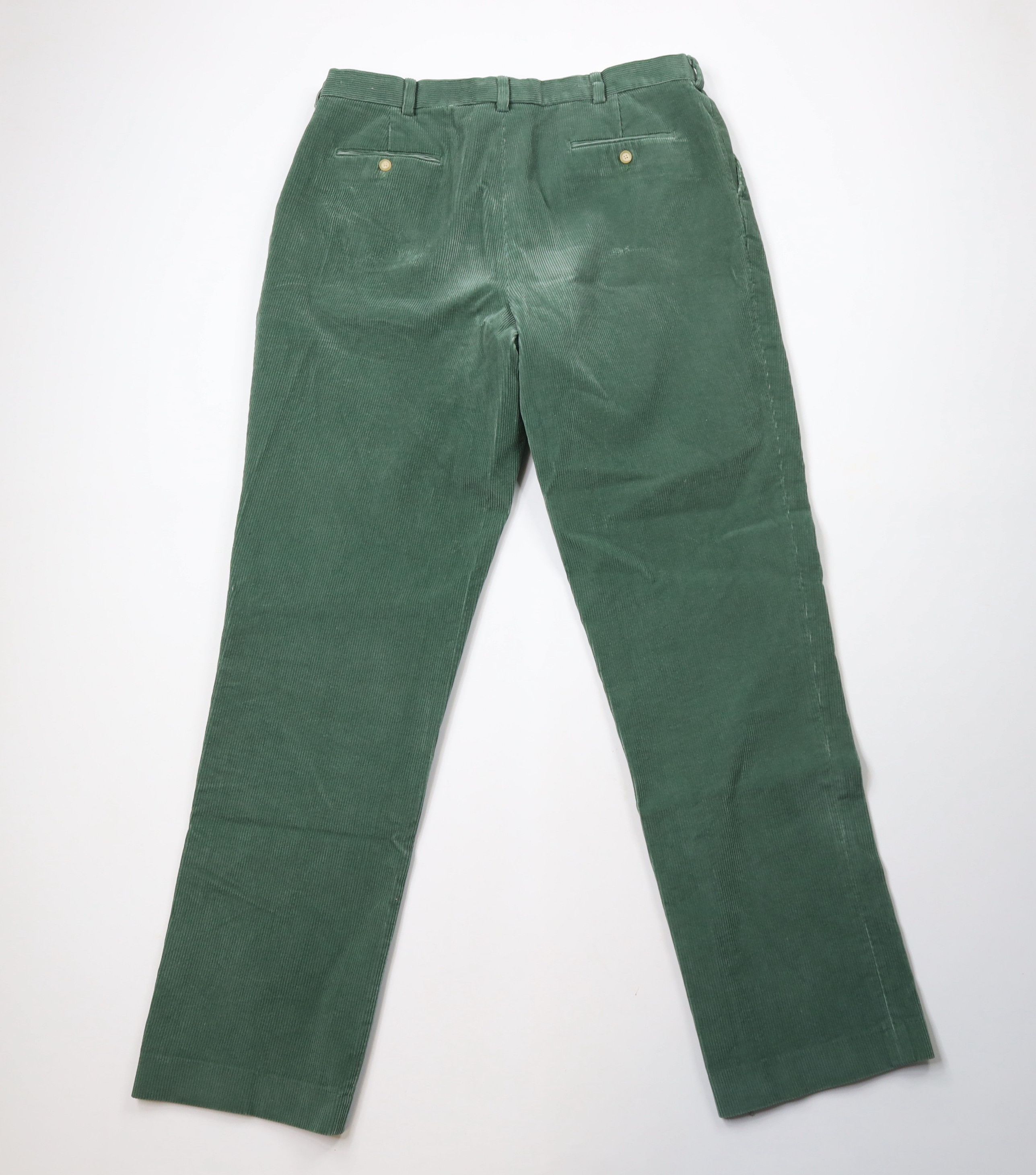 Lands' End × Vintage Vintage 90s Lands End Wide Leg Corduroy Chino Pants Green Size US 38 / EU 54 - 9 Thumbnail