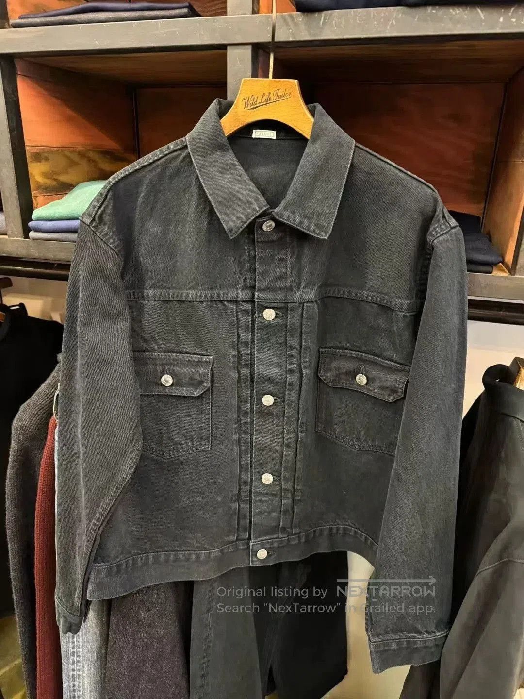 A.PRESSE APRESSE Black Denim Jacket. Size US M / EU 48-50 / 2 - 1 Thumbnail