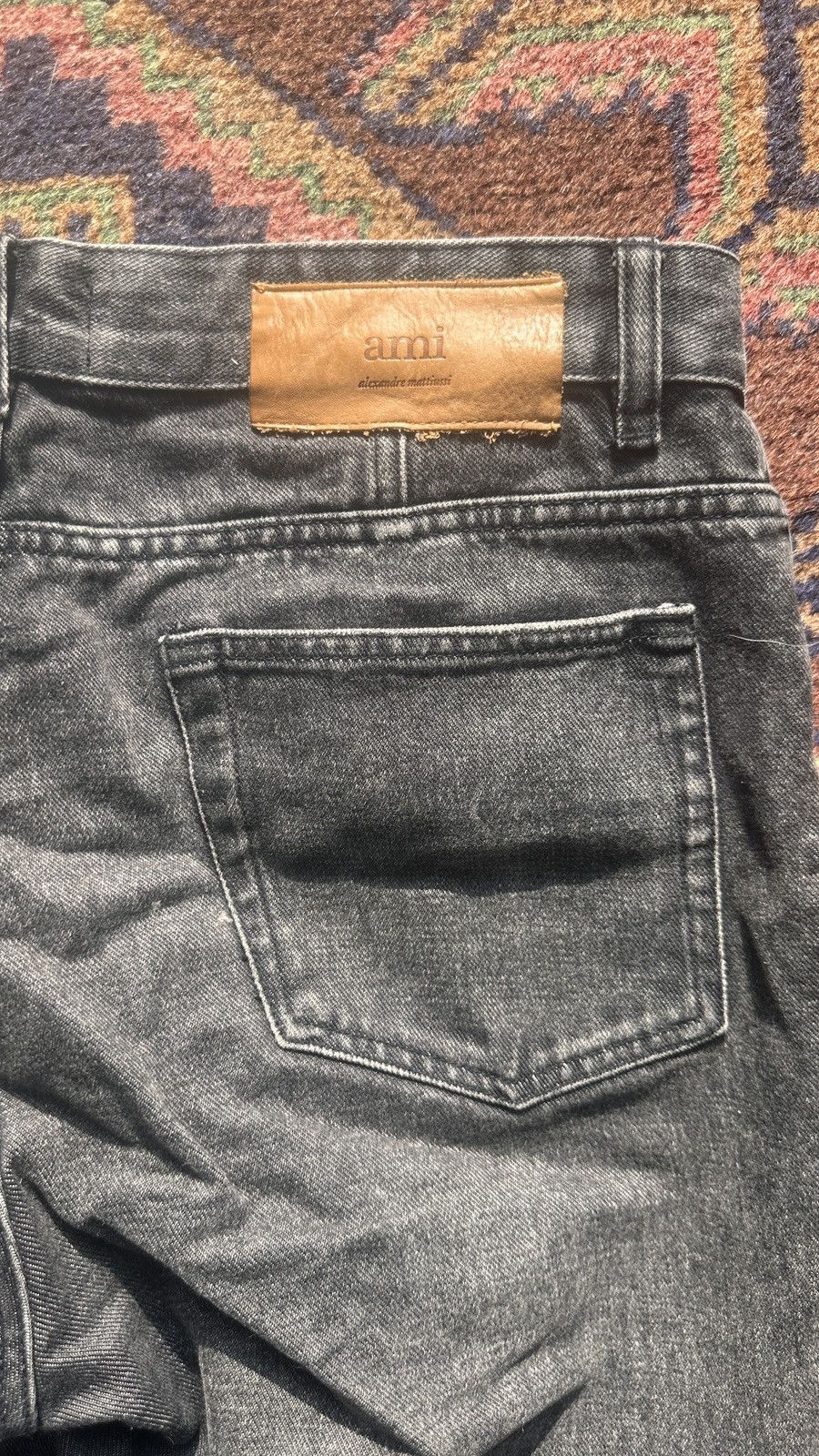 AMI AMI Paris Washed Denim Pant, Dark Grey Size US 32 / EU 48 - 4 Thumbnail