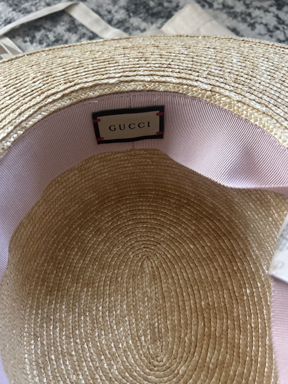 Gucci Gucci Straw Wide Brim Hat with Ribbon size M Size ONE SIZE - 6 Thumbnail