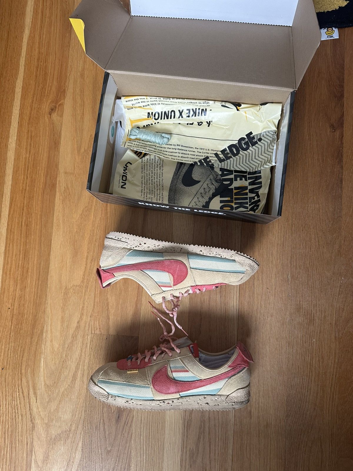 Nike Union LA x Nike Cortez Sesame Pink Size 12 With Extra Laces Size US 12 / EU 45 - 5 Thumbnail