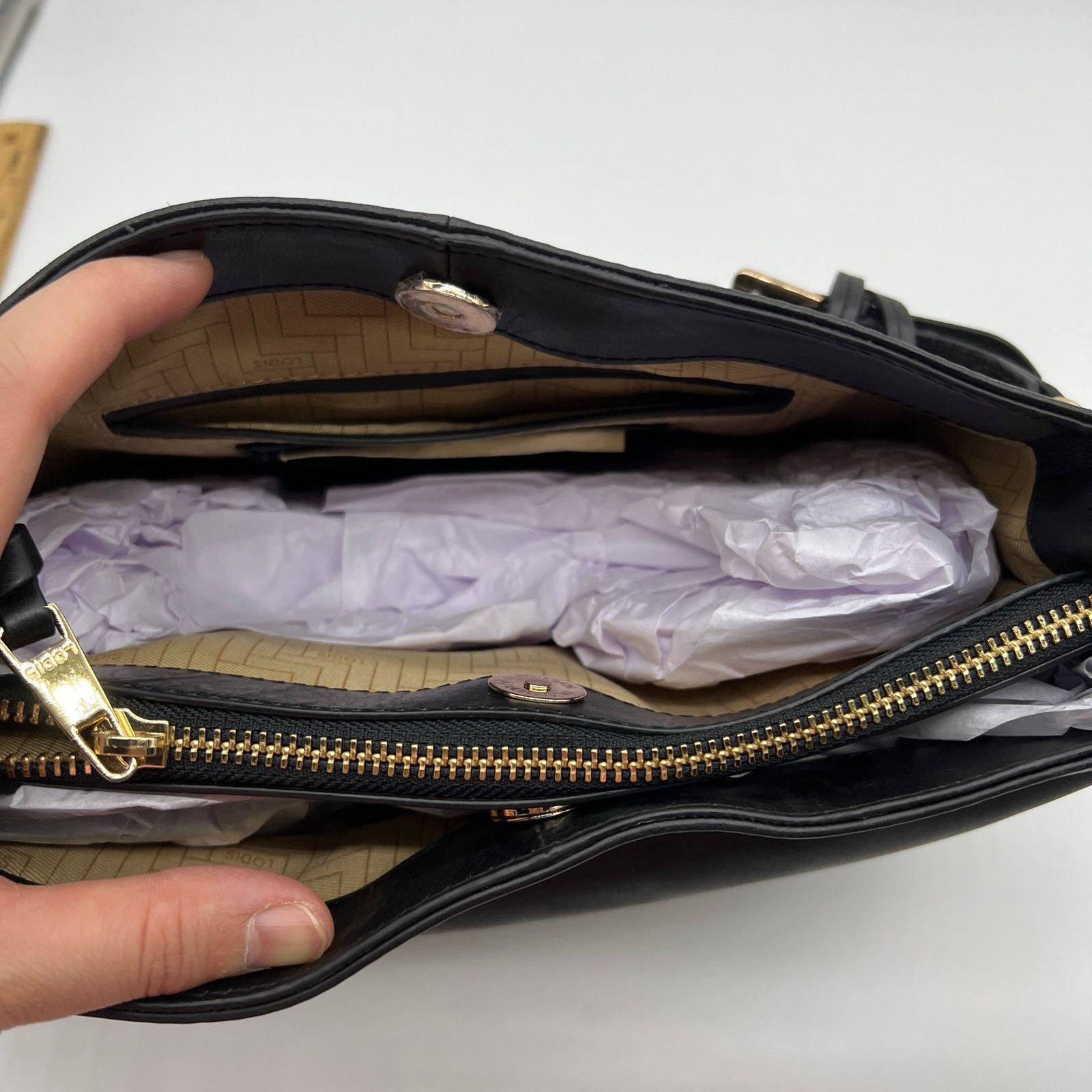 Other LODIS Womens Purse Glazed Leather Darcy Shoulder Size ONE SIZE - 14 Thumbnail