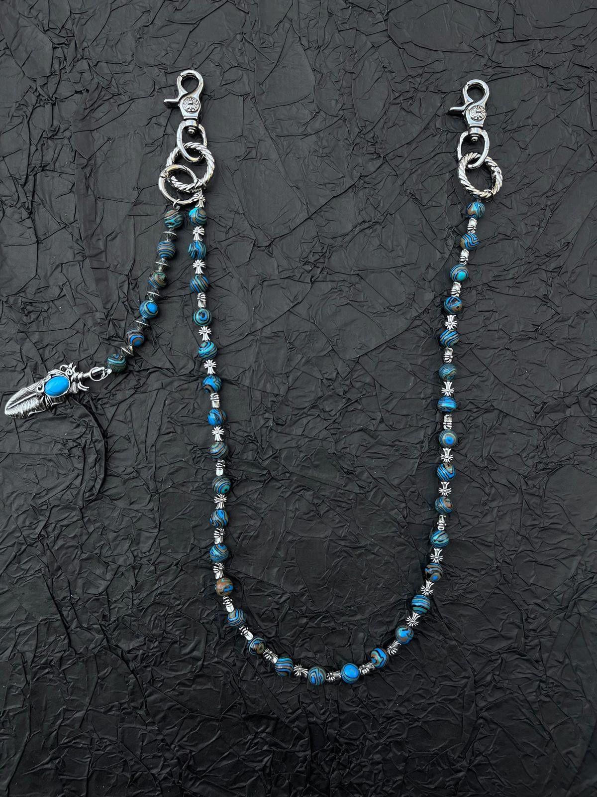 Jewelry Turquoise Beaded Chain Accessory with Feather Charm Size ONE SIZE - 5 Thumbnail