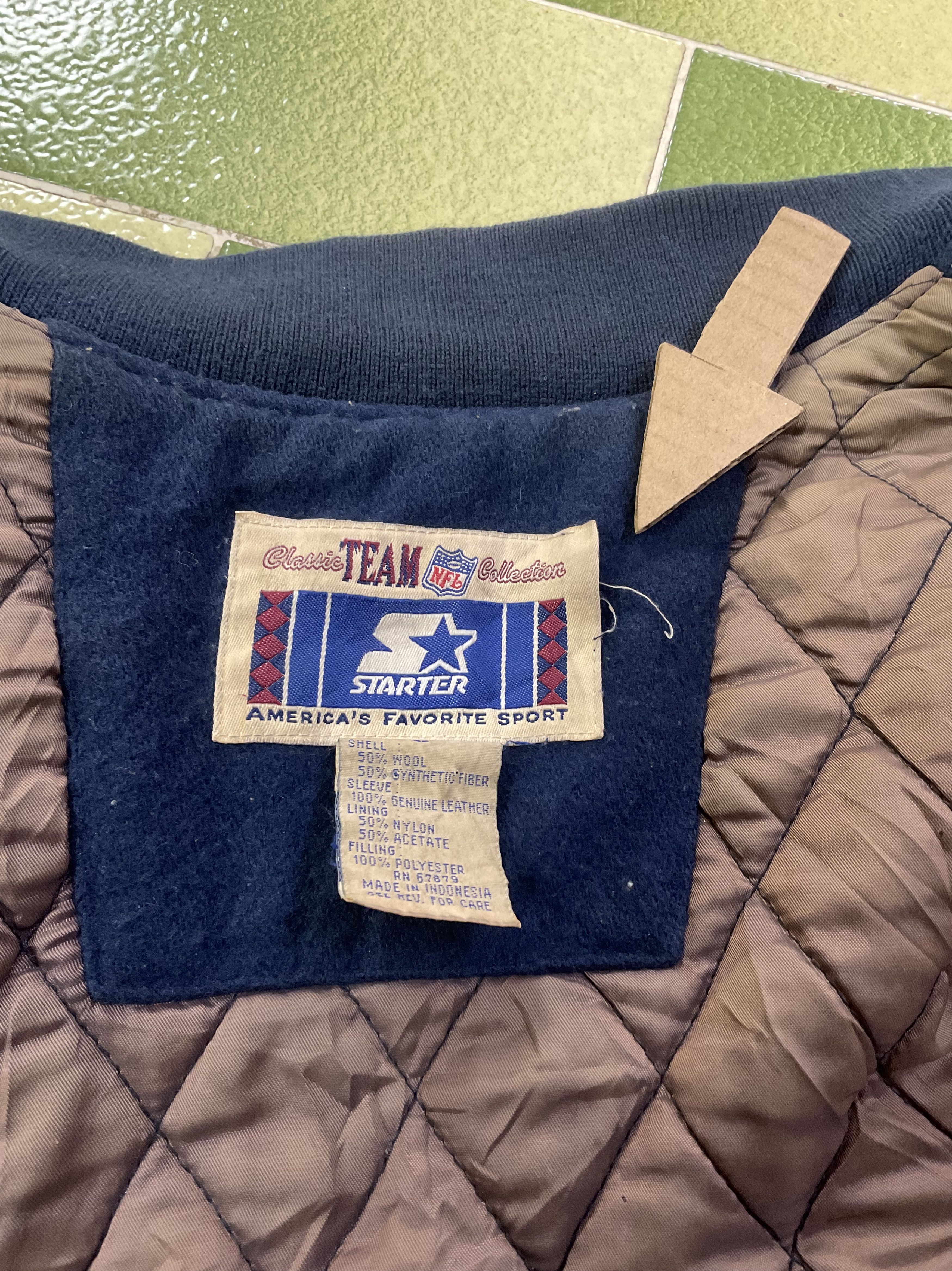 NFL Vintage Starter Dallas Cowboys Leather Wool Varsity Jacket Size US L / EU 52-54 / 3 - 13 Thumbnail