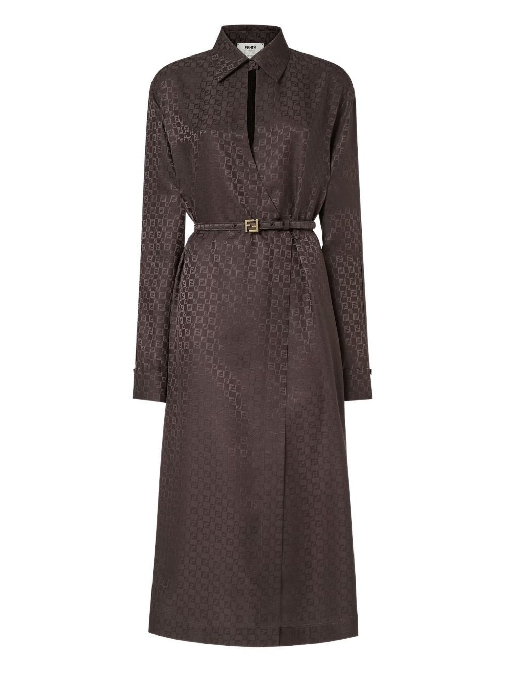Fendi FF JACQUARD SILK MAXI DRESS Size XS / US 0-2 / IT 36-38 - 1 Thumbnail