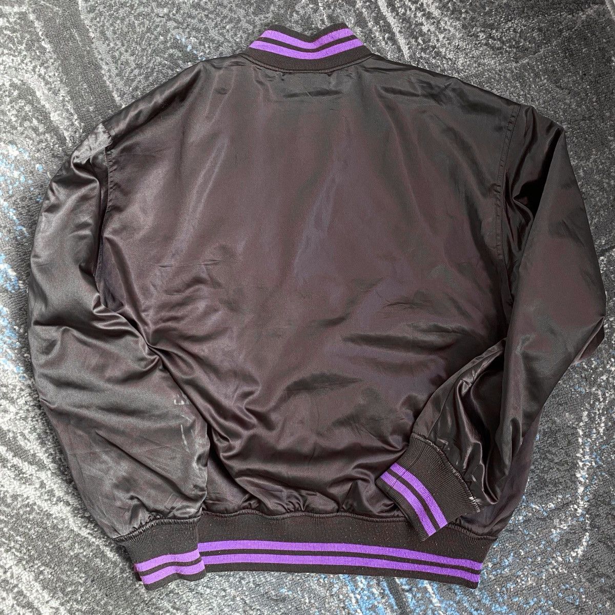 Nike Vintage 90’s Nike Small Swoosh Satin Varsity Jacket Size US L / EU 52-54 / 3 - 8 Thumbnail