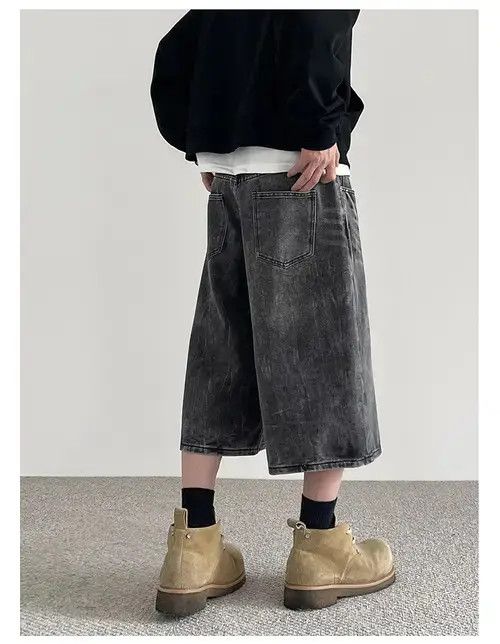 Other Baggy Washed Denim Shorts Size US 28 / EU 44 - 2 Thumbnail