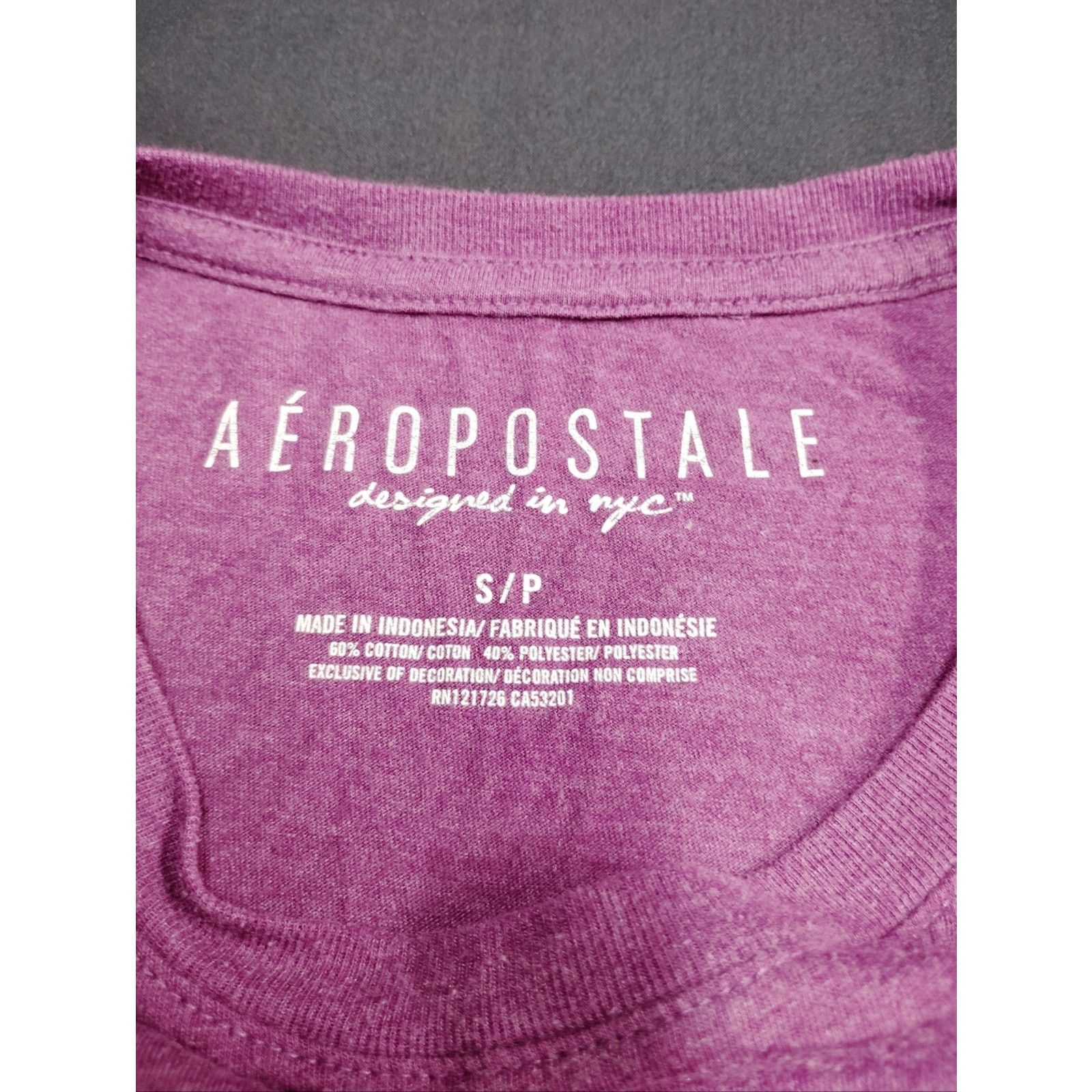 Aeropostale Aeropostale Women's' Heather Purple Logo Tee Size S / US 4 / IT 40 - 2 Thumbnail