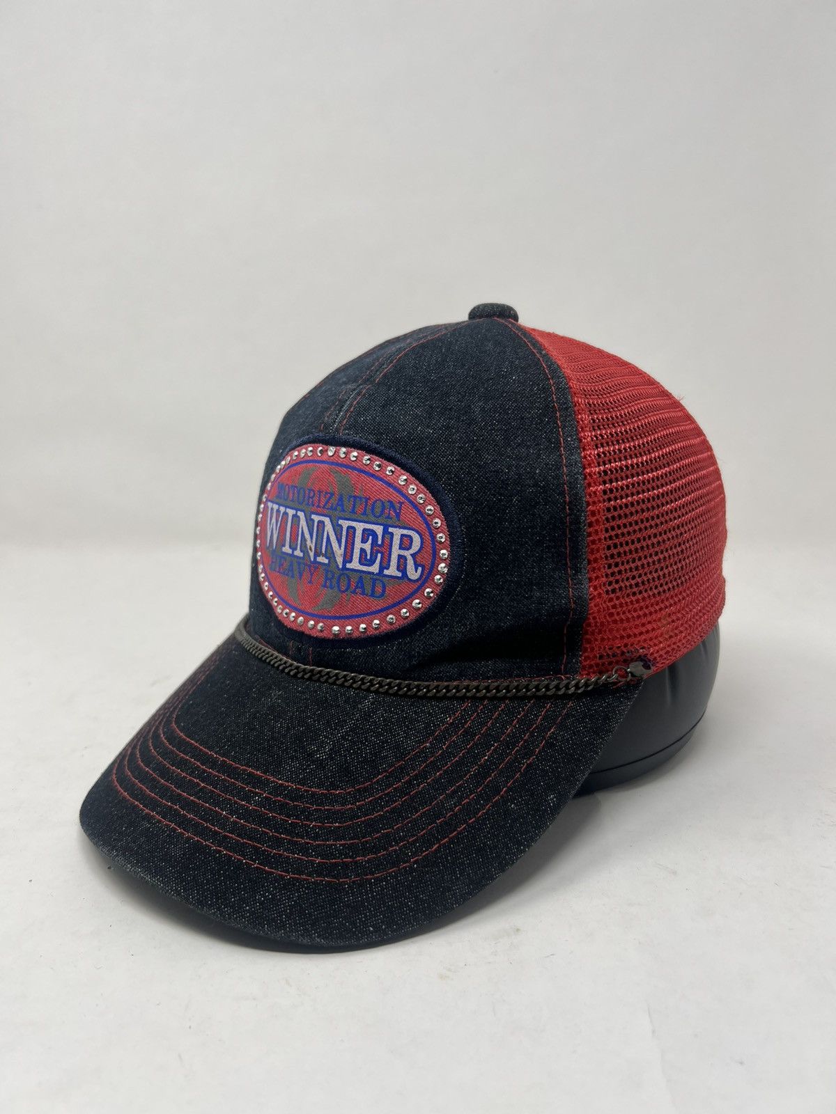 Japanese Brand Winner Motorization Heavy Road Chain Trucker Hat Cap Size ONE SIZE - 2 Thumbnail