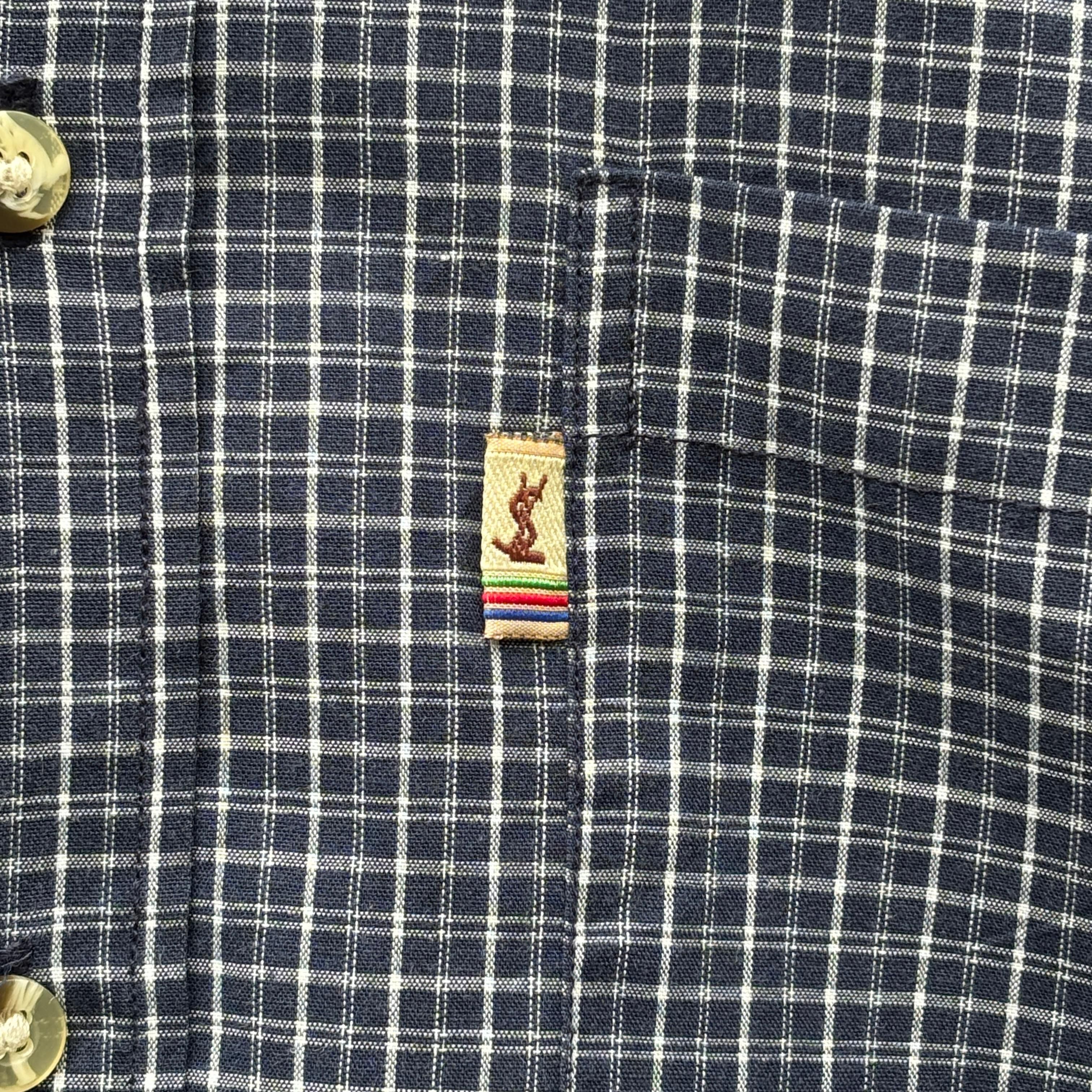 Yves Saint Laurent Vtg 90's Ysl Salan Button Up Plaid Shirt Size US M / EU 48-50 / 2 - 3 Thumbnail