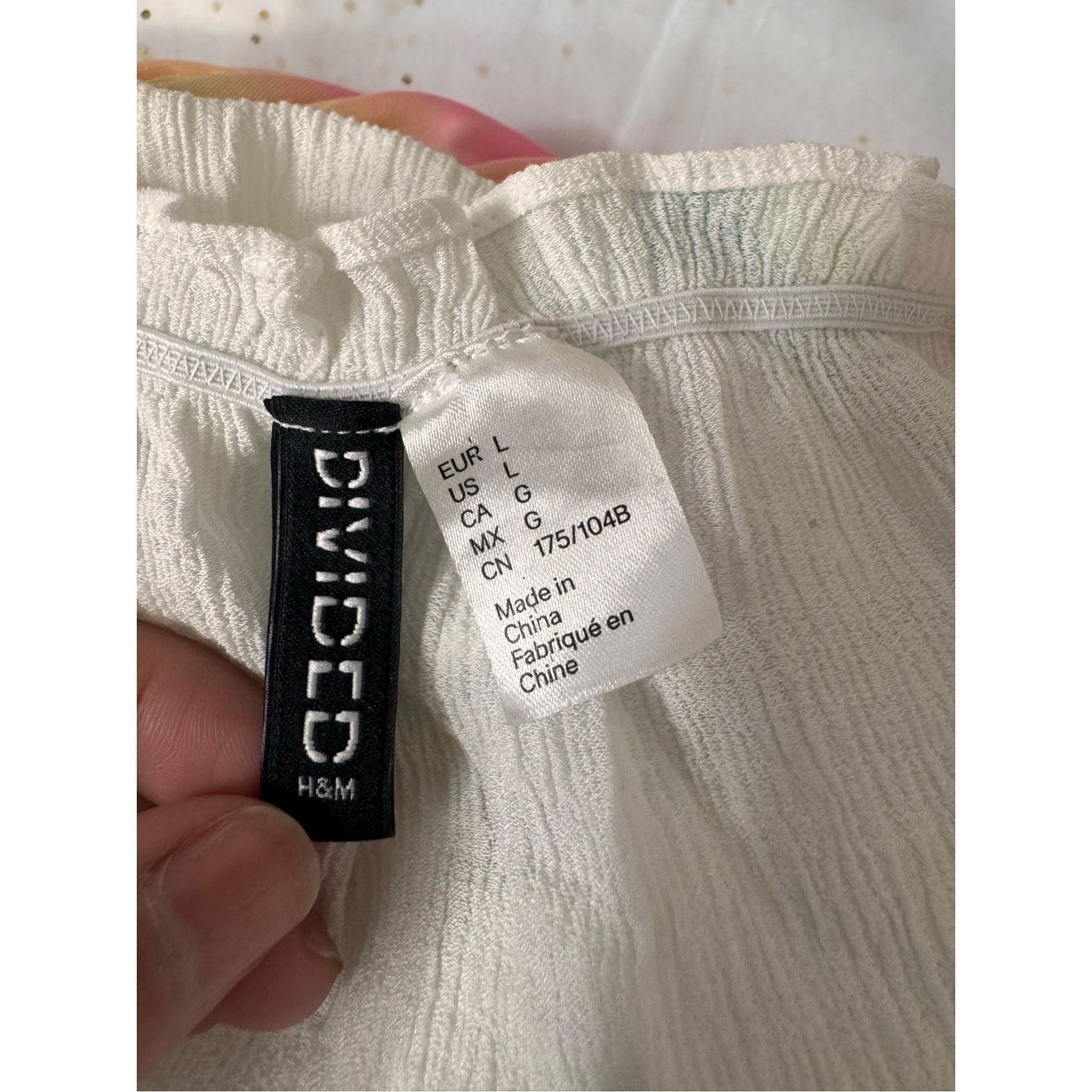 H&M H&M Divided White Tie Strap Crop Top Women’s Size L Size L / US 10 / IT 46 - 4 Thumbnail