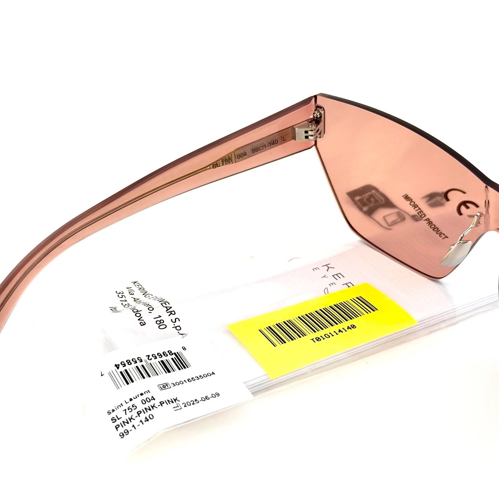 Saint Laurent Paris SAINT LAURENT SL 755 SL755 Crystal Pink Cat Sunglass 004 Size ONE SIZE - 5 Thumbnail